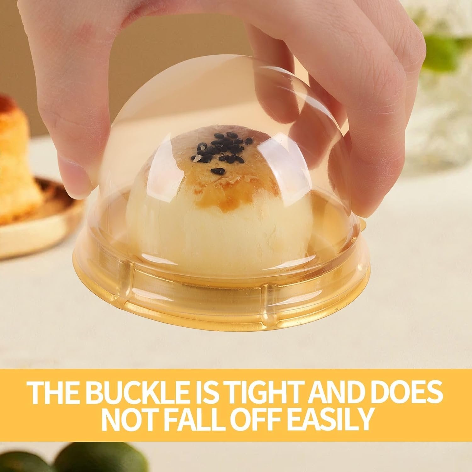 Wholesale 50 Pack 2 Inch Clear Plastic Mini Dome Cake Boxes for Muffins Cookies Wedding Birthday Gifts Gold Factory