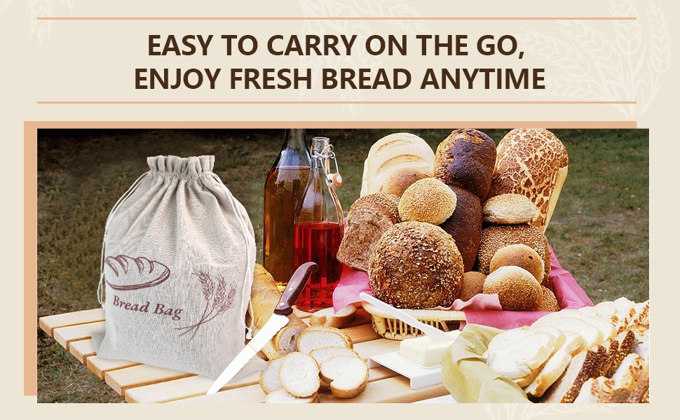 OEM 3-Pack Large 17x13 Inch Linen Bread Bags with Inner Lining for Sourdough Homemade Bread Reusable Fresh-Keeping Storage manufacturer