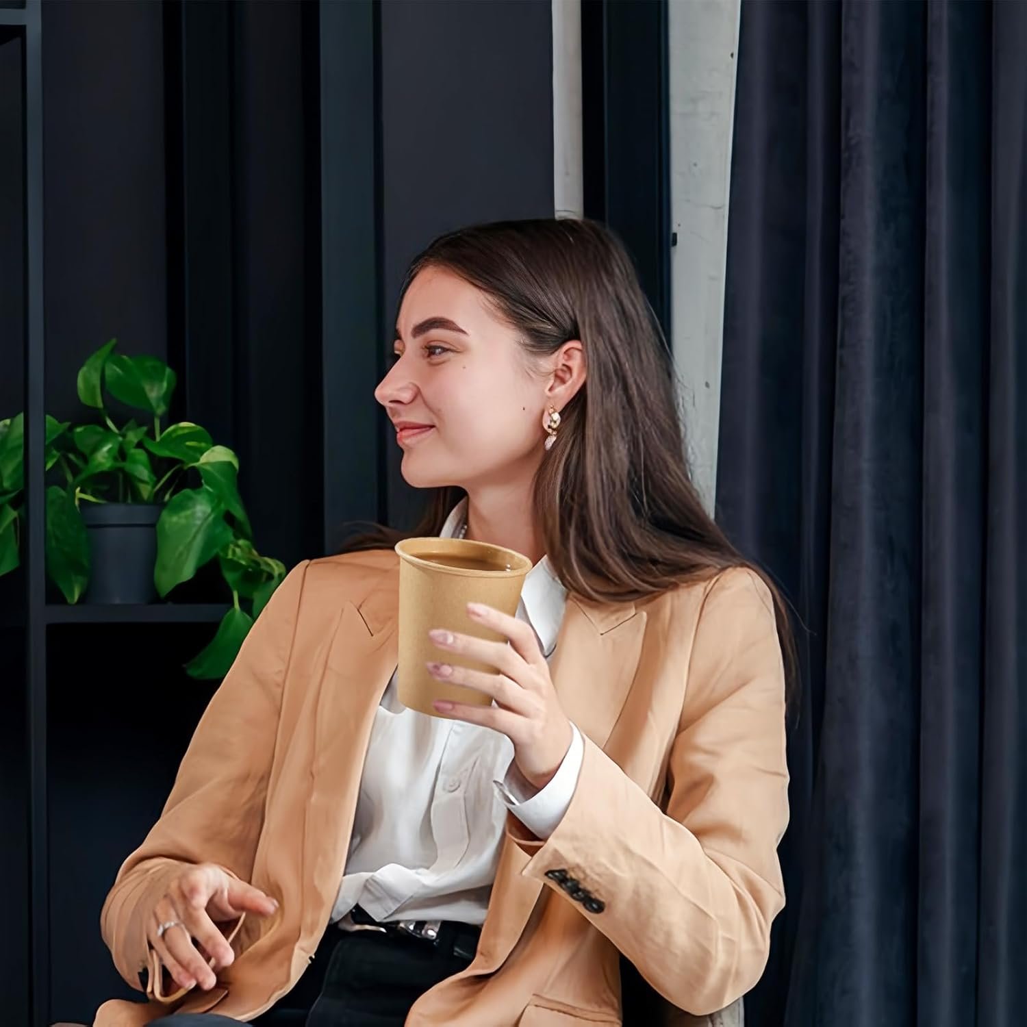 Wholesale 400 Pack 8 oz Unbleached Kraft Paper Cups Thickened Disposable Hot Cold Beverage Coffee Cups for Parties Home Cafes Offices Brown Factory