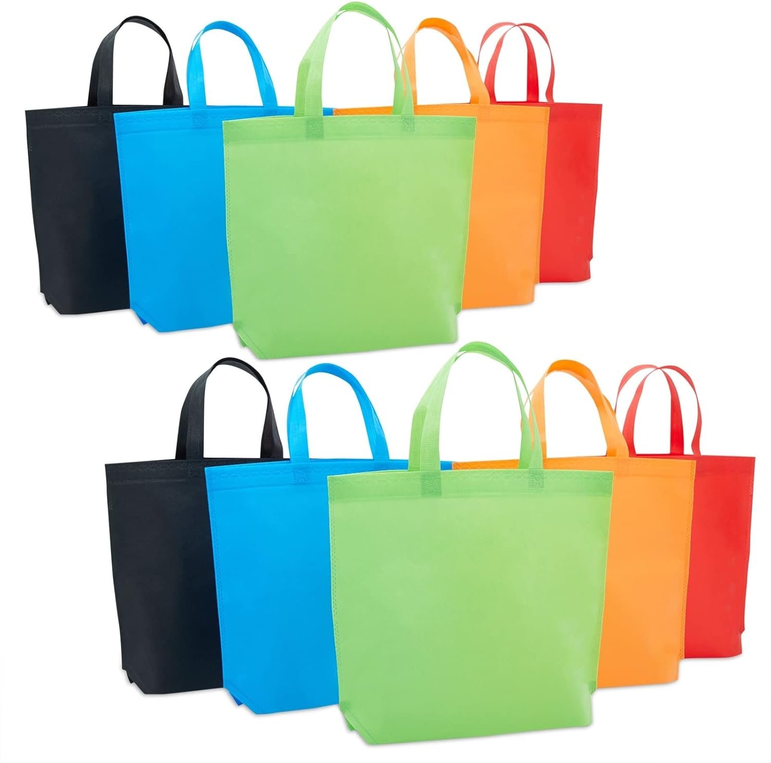 Juvale Reusable Tote Bags with Handles for Shopping, Bulk Cloth Bags for Groceries