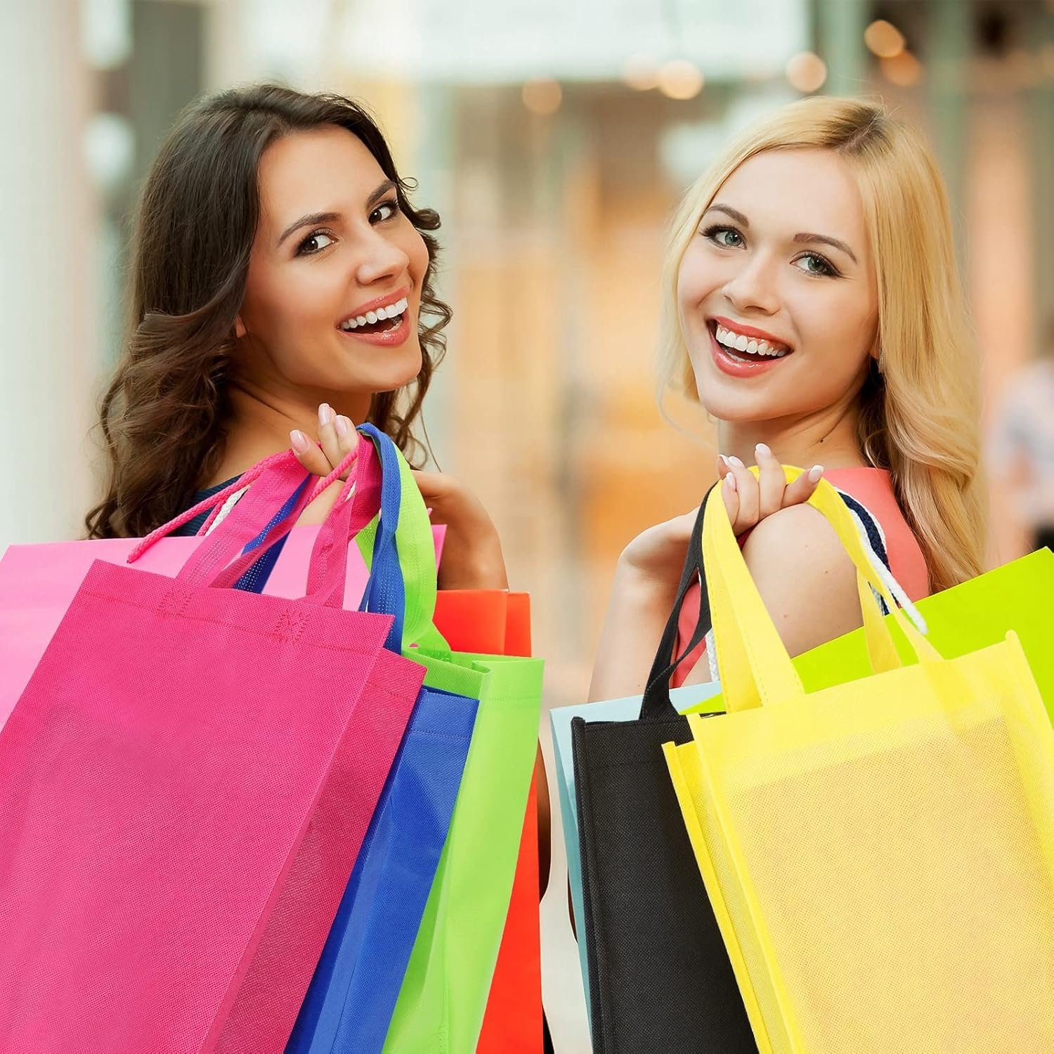 Wholesale 60 Pack 14 x 10 Inch Non Woven Tote Bags Large Reusable Foldable with Handles Grocery Gift Bags for Party Shopping Factory