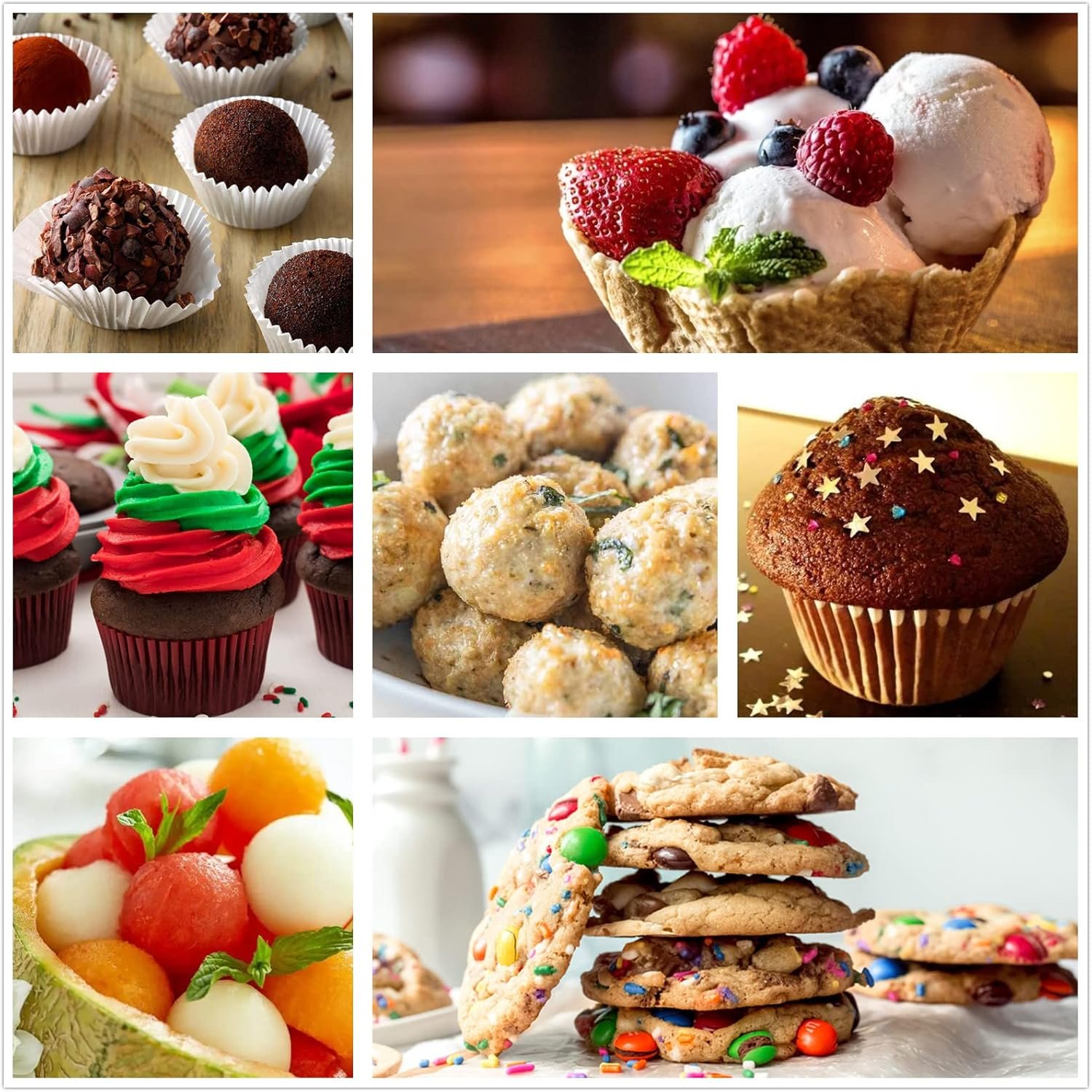 OEM 3-Pc 18/8 Stainless Steel Cookie Scoop Set with Trigger Release Mint Soft Grip for Ice Cream Dough Baking Factory