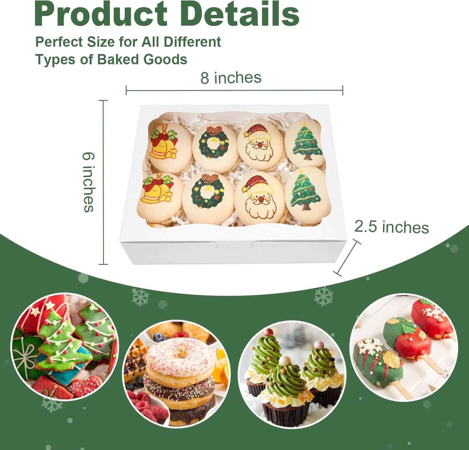 Wholesale 20pcs 8x6x2.5 Inch White Window Bakery Boxes for Cookies Pastries Macarons Donuts Muffins Chocolate Cupcakes Candy Gifts Factory Wholesale 20pcs 8x6x2.5 Inch White Window Bakery Boxes for Cookies Pastries Macarons Donuts Muffins Chocolate Cupcakes Candy Gifts Factory