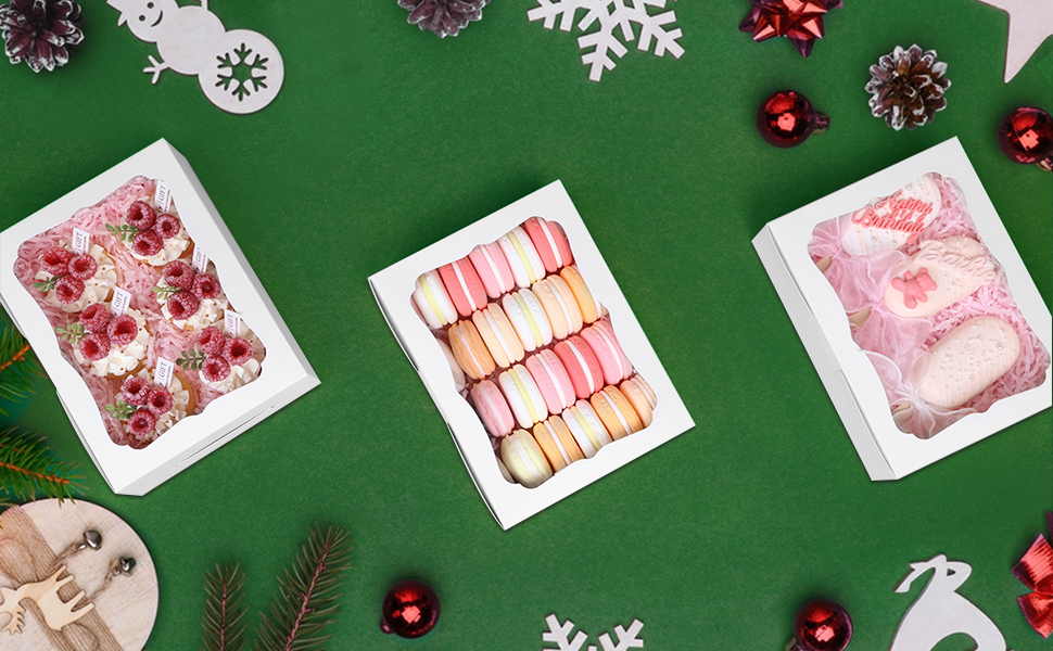 Wholesale 20pcs 8x6x2.5 Inch White Window Bakery Boxes for Cookies Pastries Macarons Donuts Muffins Chocolate Cupcakes Candy Gifts Factory Wholesale 20pcs 8x6x2.5 Inch White Window Bakery Boxes for Cookies Pastries Macarons Donuts Muffins Chocolate Cupcakes Candy Gifts Factory