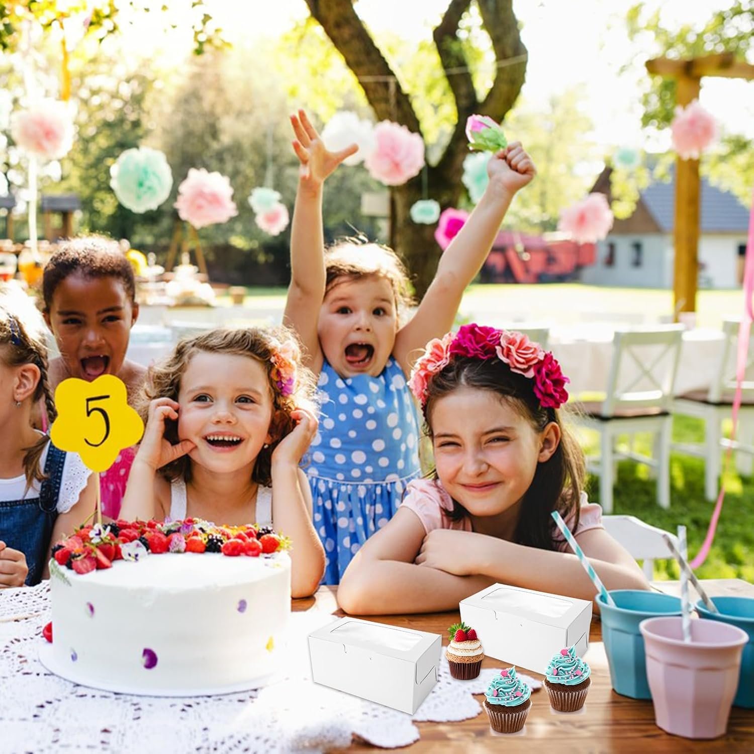 Wholesale 100-Pack White 2-Cupcake Boxes with Clear Window Lids Reusable Cardboard Containers Bulk for Transport Storage Factory