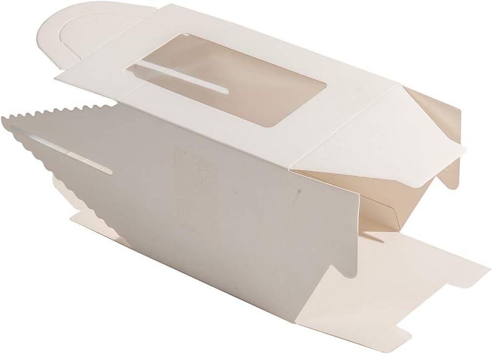 Wholesale 25 Pcs Single White Cupcake Containers with Window Insert Handles for Wedding Candy Gift Boxes (25P-Handle-White) Factory