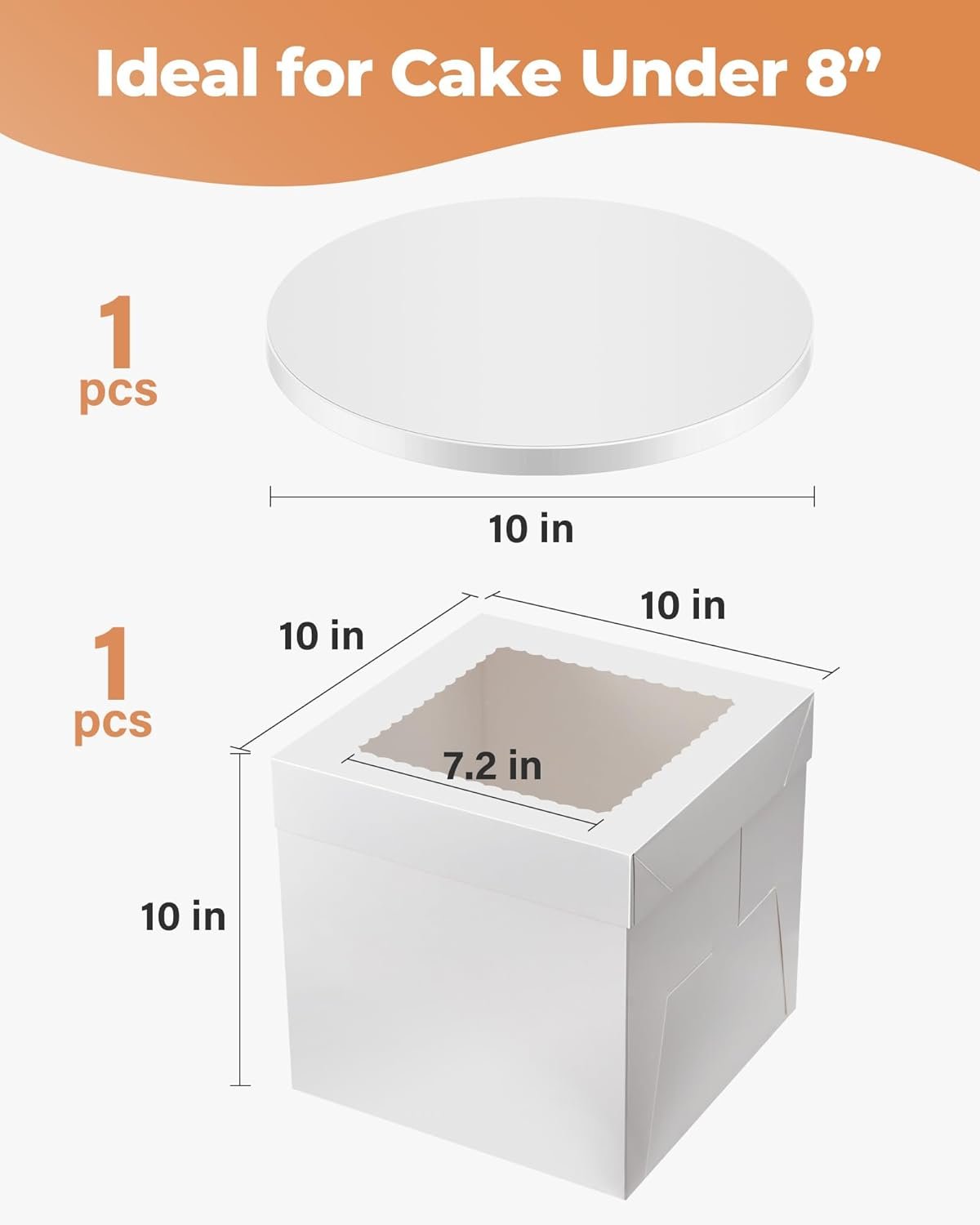 Wholesale 10x10x10 Inch Tall Cake Drum Box with Window Disposable Bakery Container Lid for Multi-Layer Decorating Weddings Birthdays Parties Factory Wholesale 10x10x10 Inch Tall Cake Drum Box with Window Disposable Bakery Container Lid for Multi-Layer Decorating Weddings Birthdays Parties Factory