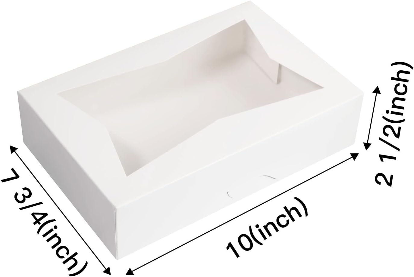 Wholesale 15-Pack 10x7.75x2.5 Inch White Pastry Boxes for Large Donuts Muffins Cookies with Clear PVC Window Auto-Pop Up Natural Cardboard Takeout Containers Factory