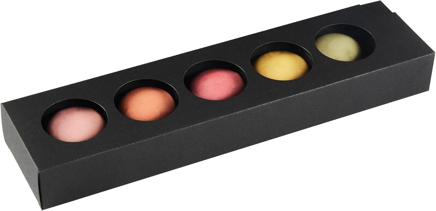 Wholesale 12 Inch Macaron Boxes 100 Pack Holds 5 with Lids Black Paper Gift Packaging Separate Compartments for Gifts Parties Factory