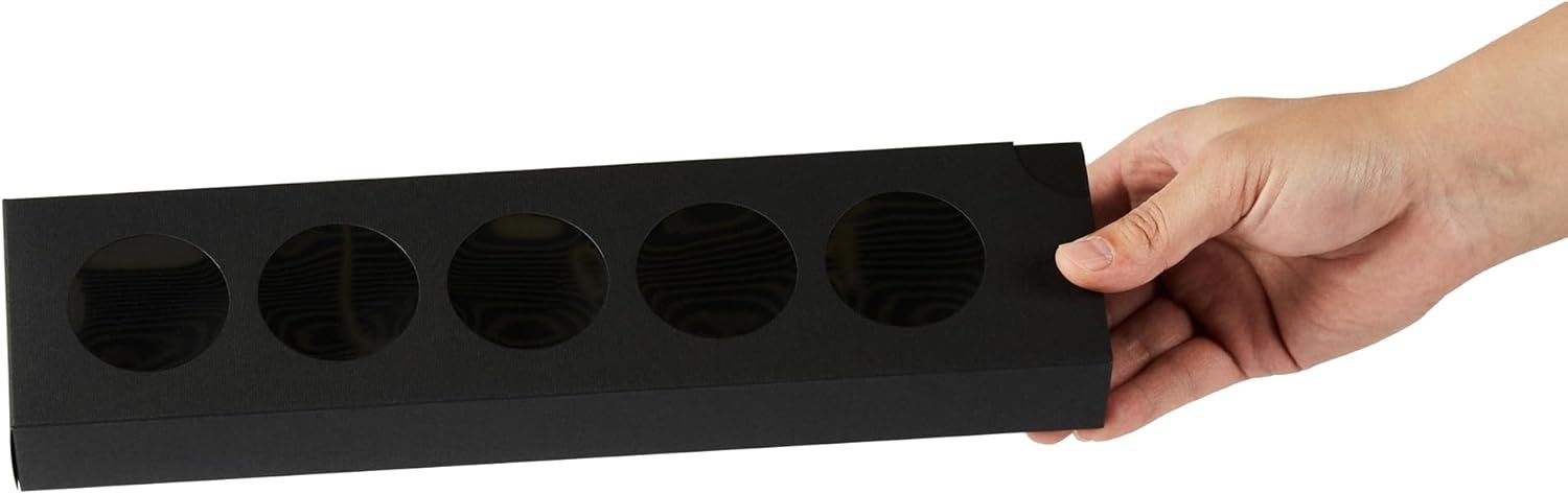 Wholesale 12 Inch Macaron Boxes 100 Pack Holds 5 with Lids Black Paper Gift Packaging Separate Compartments for Gifts Parties Factory