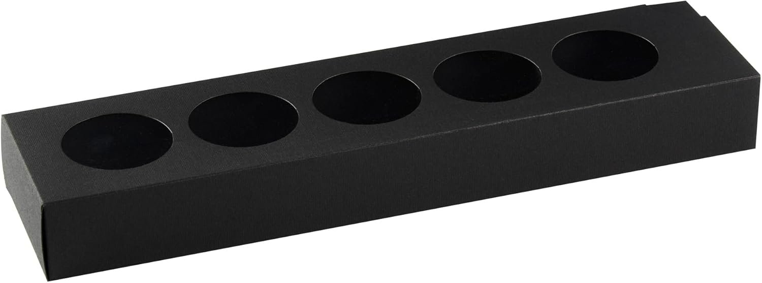 Wholesale 12 Inch Macaron Boxes 100 Pack Holds 5 with Lids Black Paper Gift Packaging Separate Compartments for Gifts Parties Factory