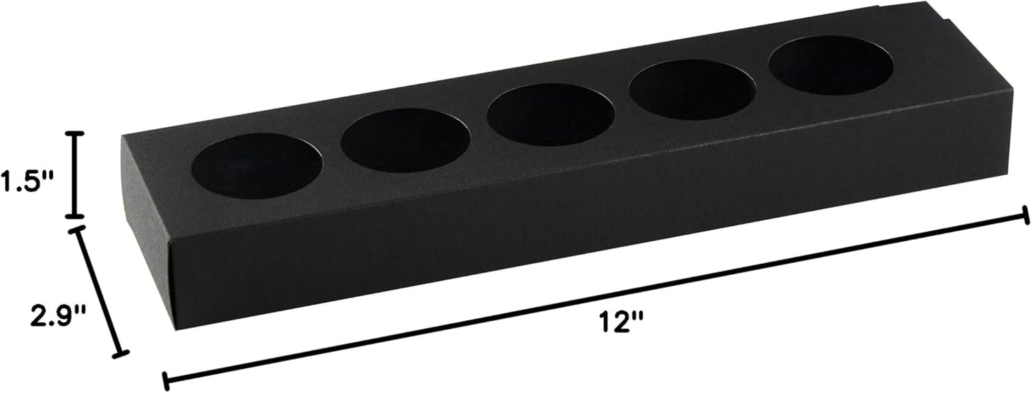 Wholesale 12 Inch Macaron Boxes 100 Pack Holds 5 with Lids Black Paper Gift Packaging Separate Compartments for Gifts Parties Factory