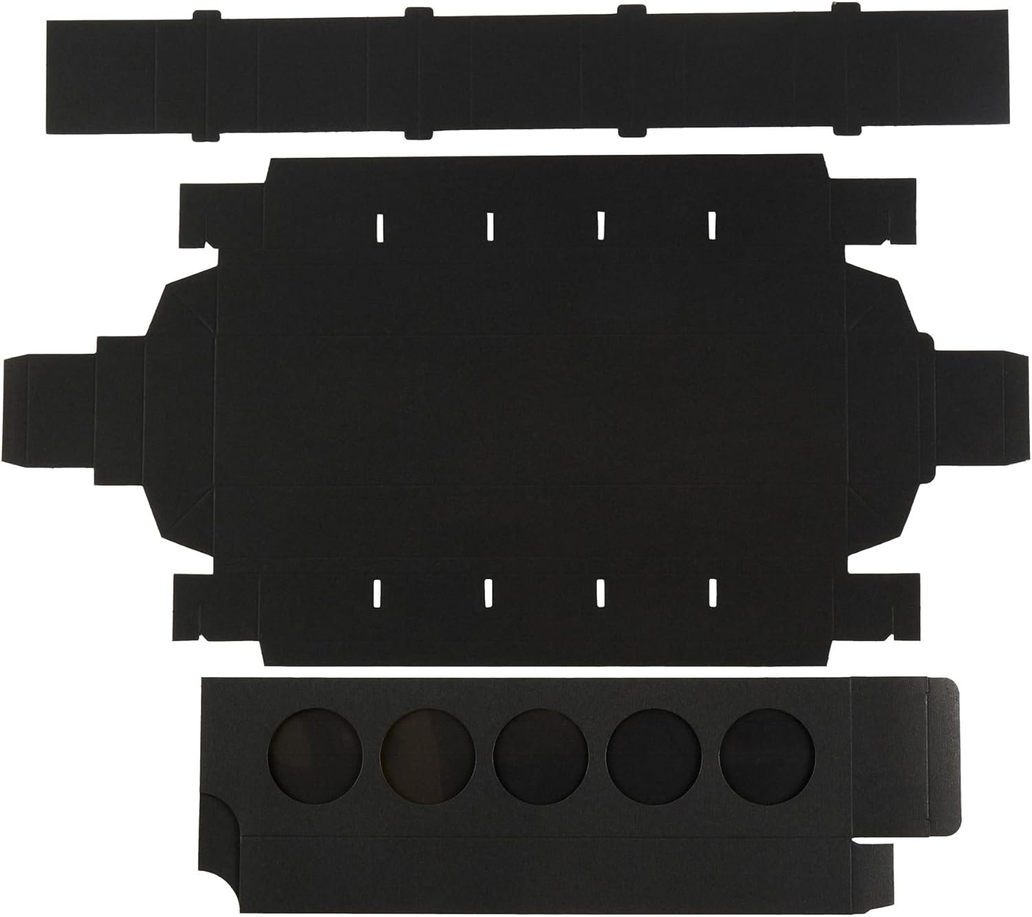 Wholesale 12 Inch Macaron Boxes 100 Pack Holds 5 with Lids Black Paper Gift Packaging Separate Compartments for Gifts Parties Factory