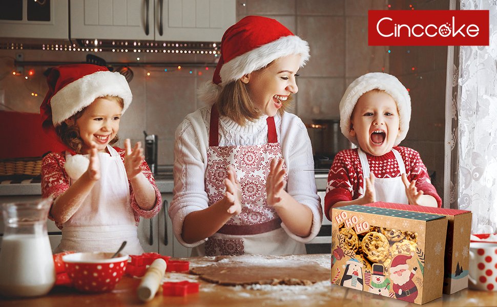 Wholesale 12 Pack Kraft Christmas Cookie Boxes with Window Cards Jute Rope for Holiday Treats Cookies Brownies Donuts Factory