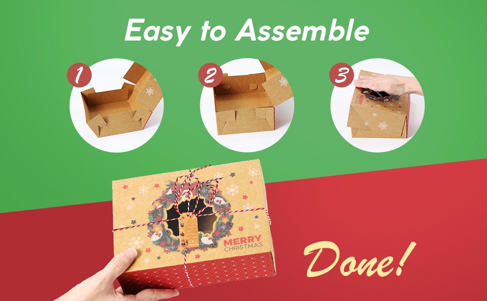 Wholesale 12 Pack Kraft Christmas Cookie Boxes with Window Cards Jute Rope for Holiday Treats Cookies Brownies Donuts Factory