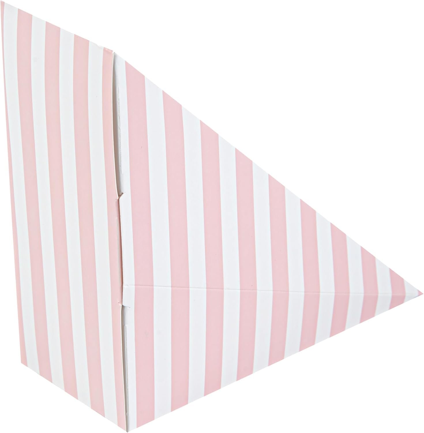 Wholesale 4.8 x 2 Inch Small Sandwich Wedge Paper Boxes with Window - 200 Disposable Pink White Striped Triangle Grease-Resistant Containers Factory