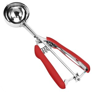 OEM 3-Piece Cookie Scoop Set 18/8 Stainless Steel Trigger Release Ice Cream Scooper Red Soft Grip Baking Dough Tool Factory