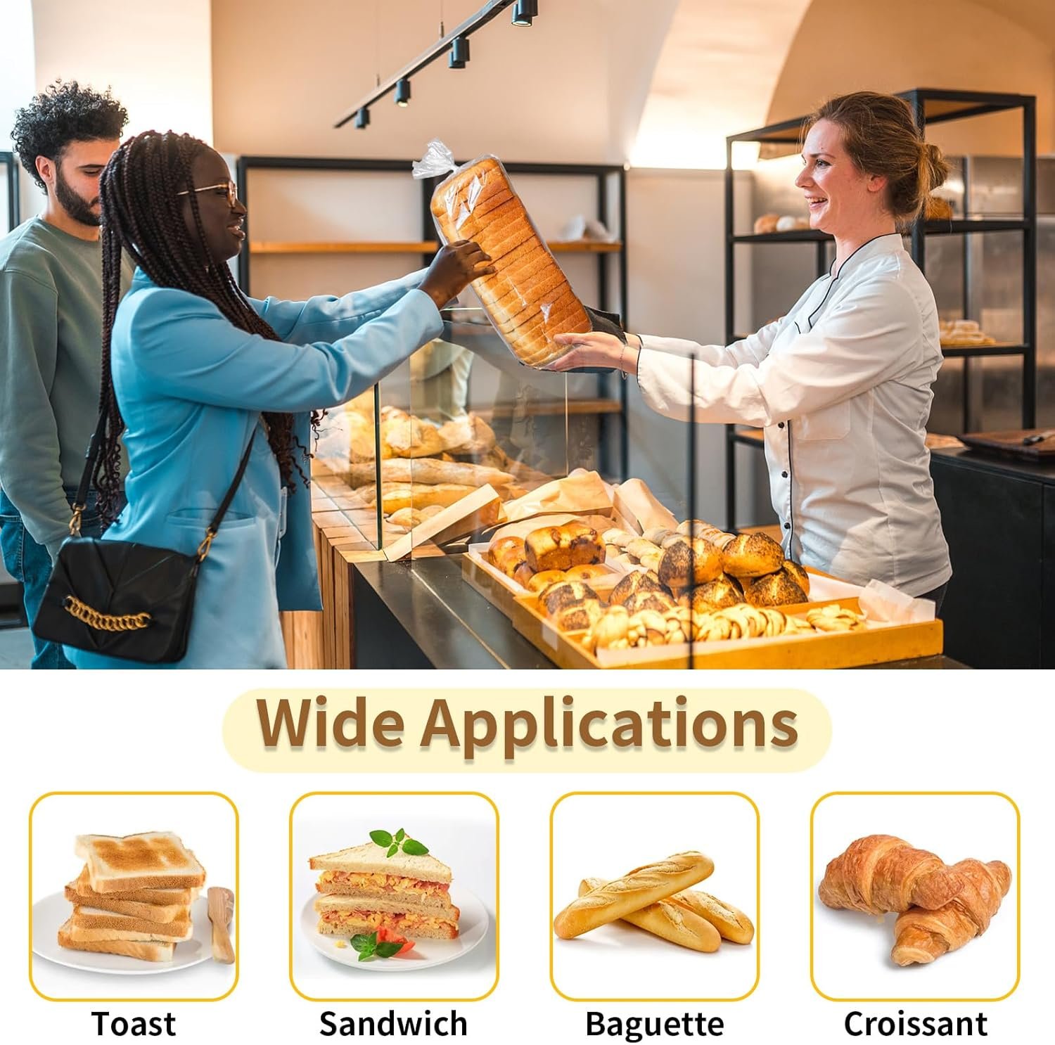 Wholesale Clear Bread Bags with Ties 60 Reusable Plastic Bags and 100 Ties for Homemade Loaves Home Bakers Bakery Owners Factory