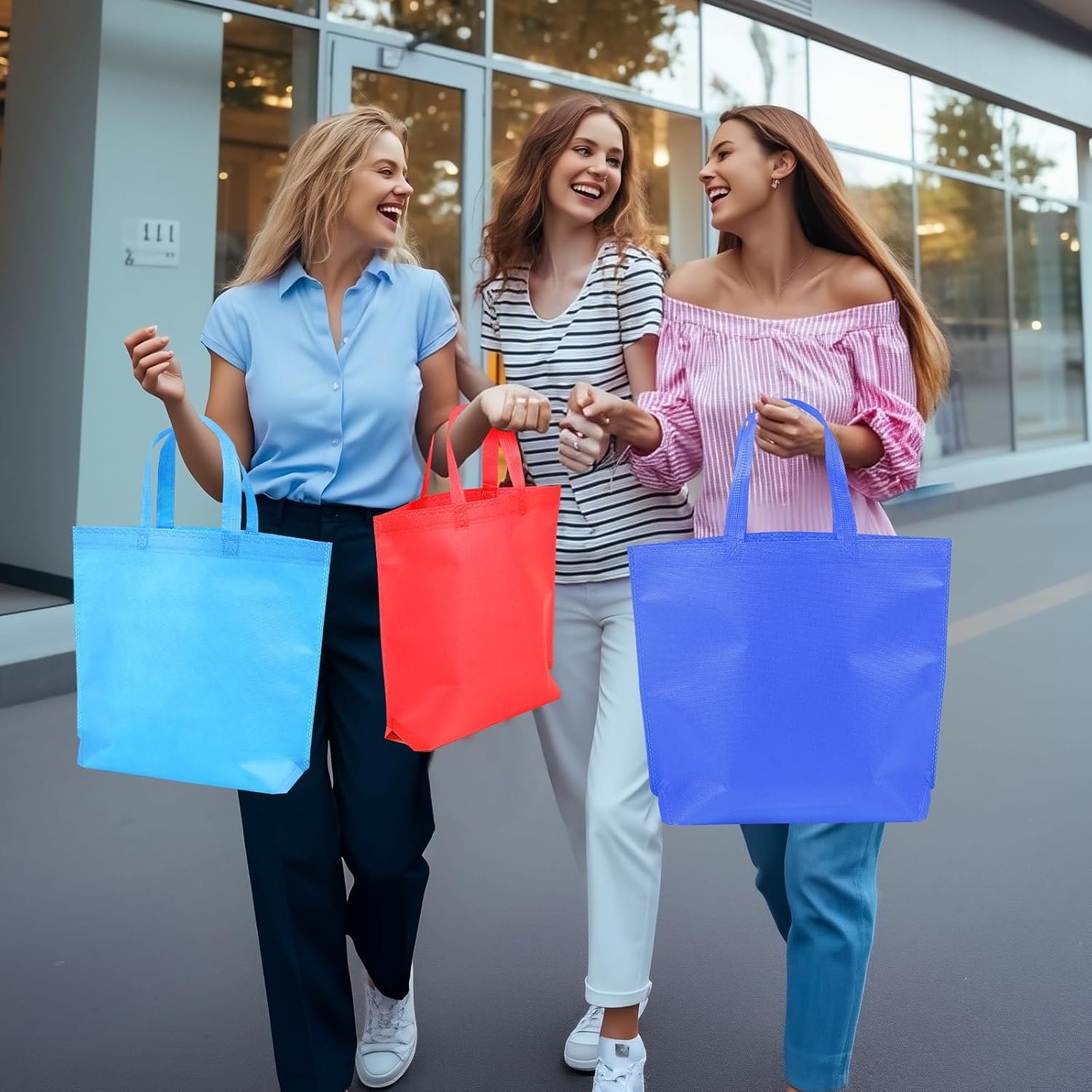 Wholesale Non Woven Tote Bags Bulk 12 | 18 | 24 | 36 | 48 | 54 | 60 Pack Reusable Multi Color Gift Bags for Creative DIY Advertising Friendly Shopping Factory