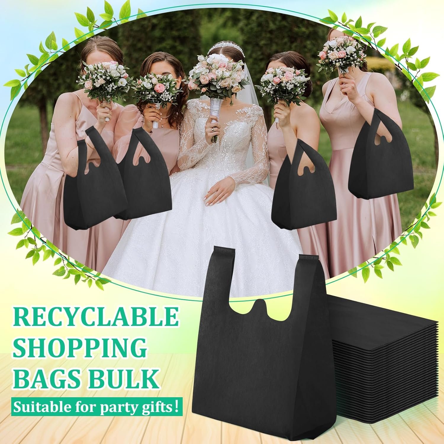 Wholesale Reusable Non-Woven Grocery T-Shirt Shopping Bags 10 x 18 x 5 Inch Foldable Tote with Handle Bulk for Party Gifts Factory
