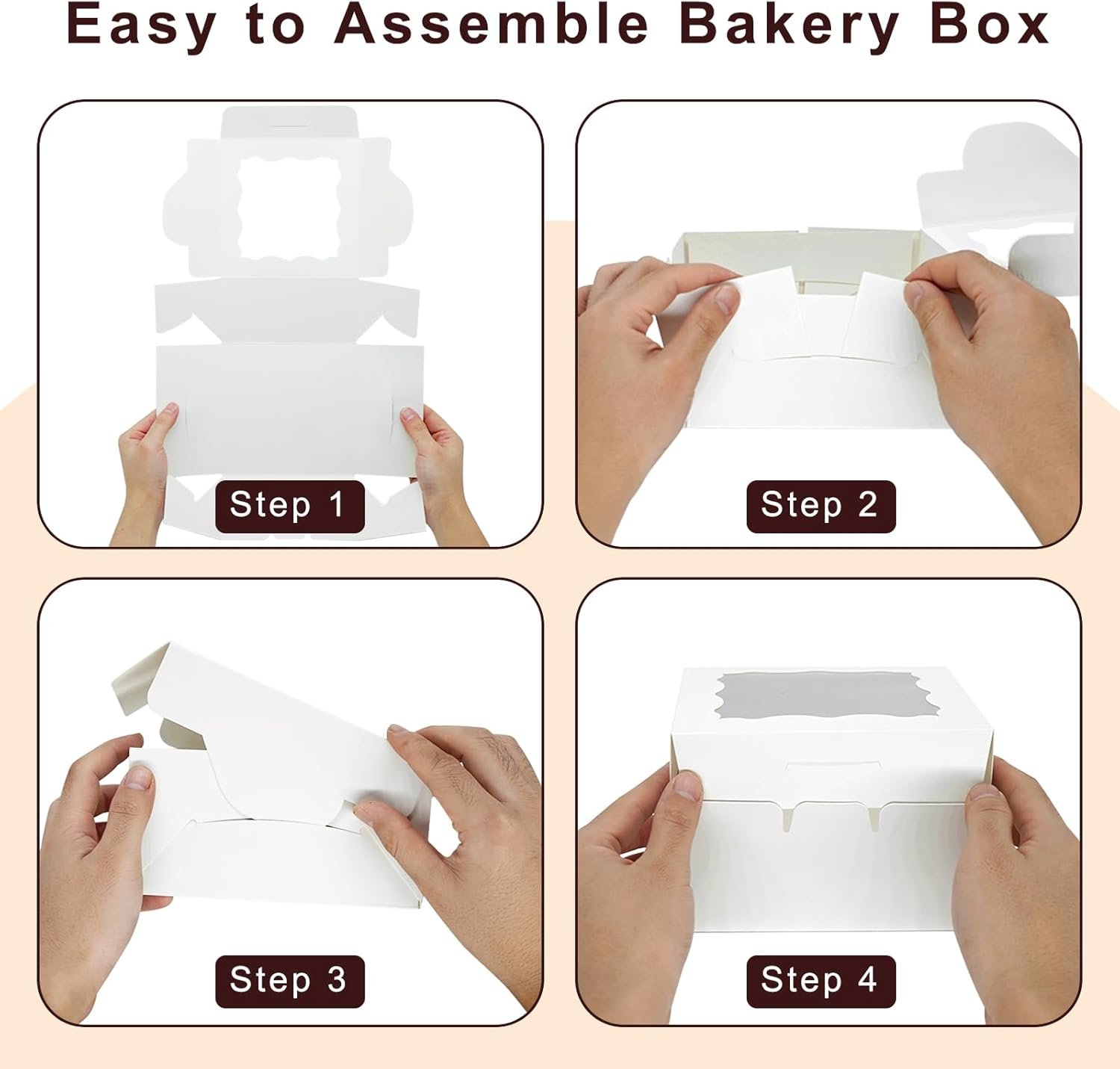 Wholesale 50 Pack 6x6x3 Inch White Bakery Cookie Boxes with Window for Macarons Mini Cakes Pastries Chocolate Covered Strawberries Factory