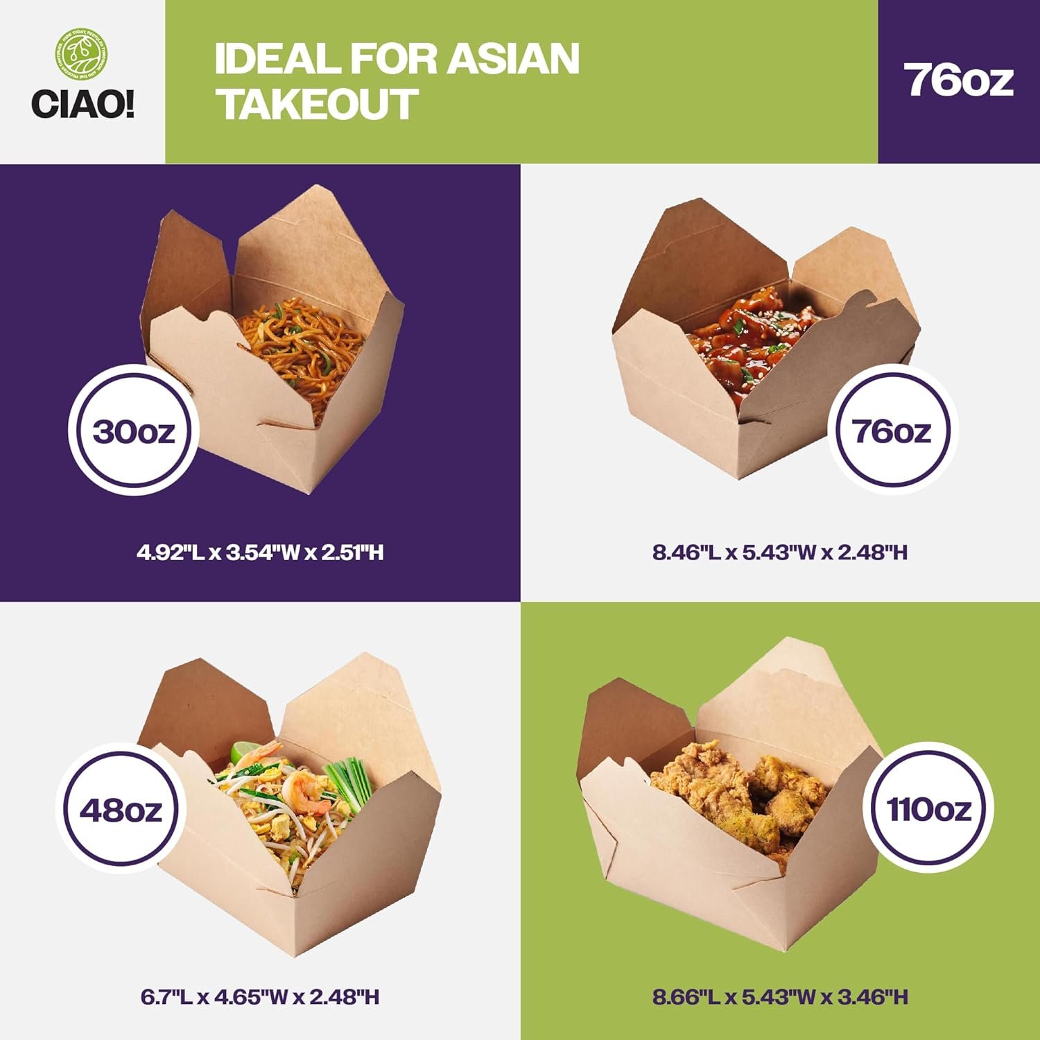 Wholesale Kraft Take Out Microwavable Food Containers 76 oz No. 3 200 per Case Factory