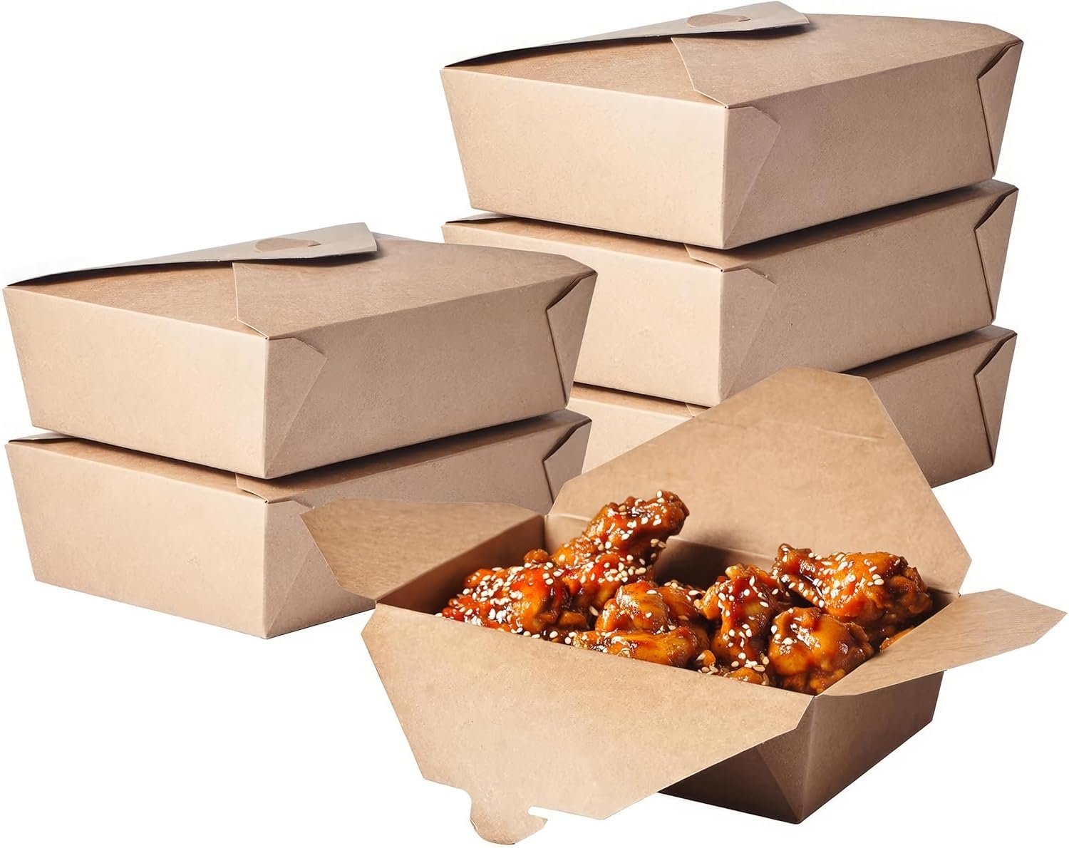 Wholesale Kraft Take Out Microwavable Food Containers 76 oz No. 3 200 per Case Factory