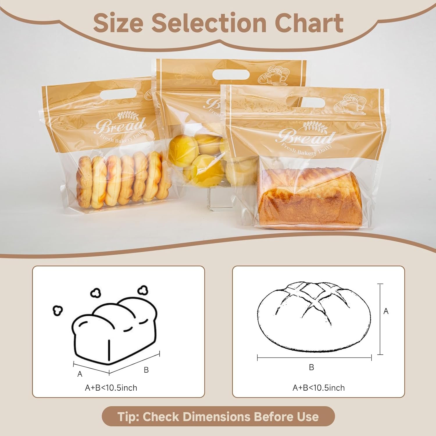 Wholesale Plastic Bread Bags for Homemade Loaves Sourdough Bagels Freezable Seal-Tight Cellophane 50 Packs Orange Factory