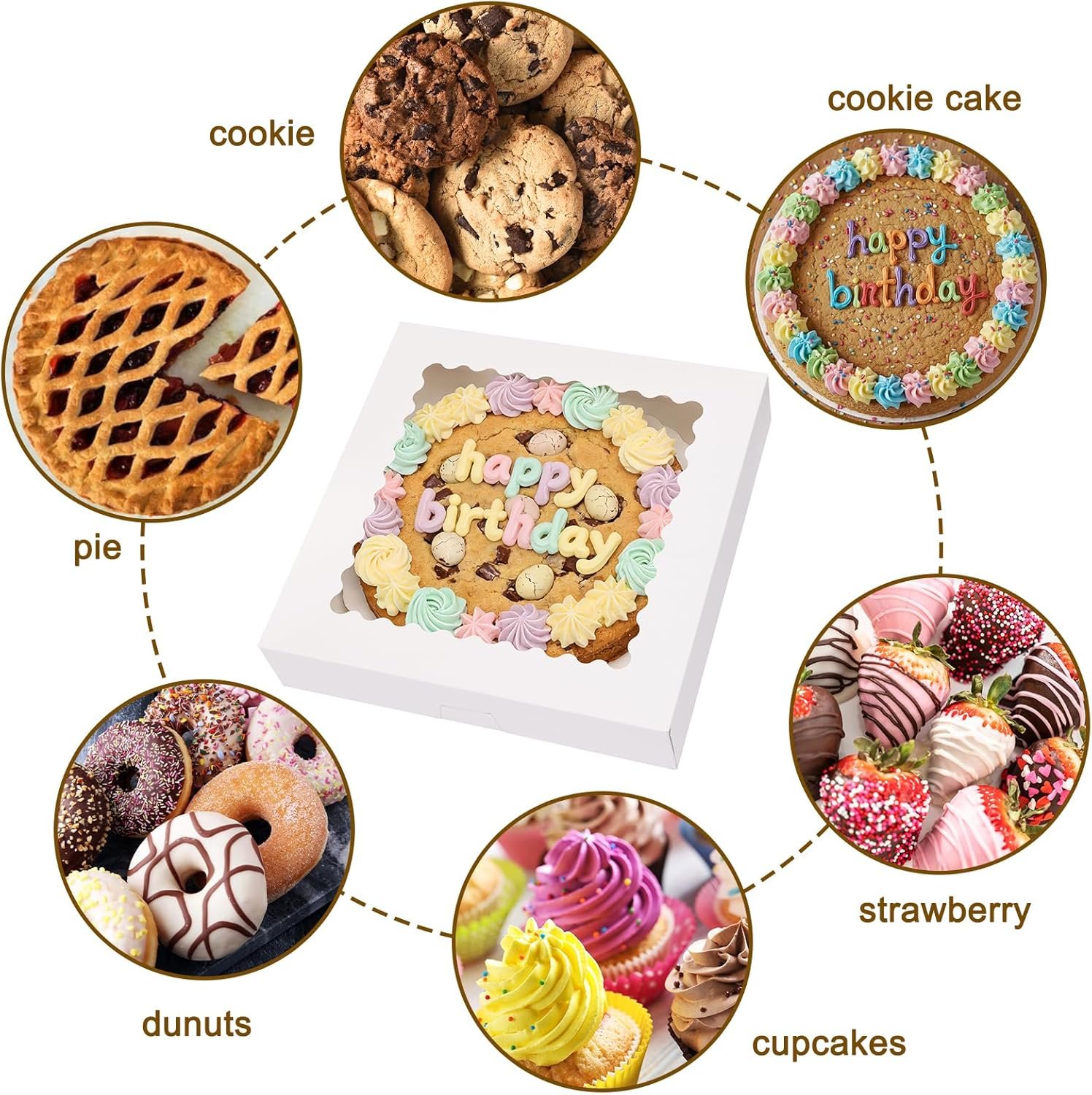 Wholesale 5pcs 12x12x2.5 Inch White Bakery Pie Boxes with Window Auto-Popup for Cookies Desserts Pizza Strawberries Chocolate Pastries Muffins Donuts Factory Wholesale 5pcs 12x12x2.5 Inch White Bakery Pie Boxes with Window Auto-Popup for Cookies Desserts Pizza Strawberries Chocolate Pastries Muffins Donuts Factory