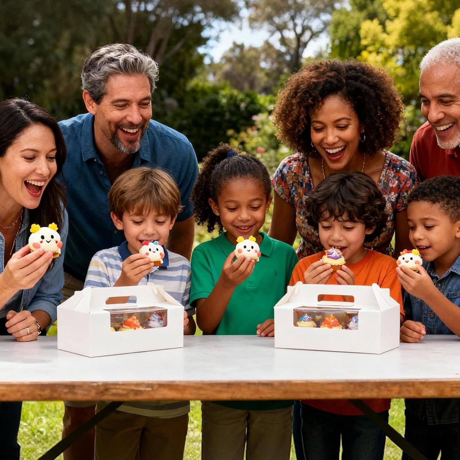 Wholesale 50-Pack 6-Count Cupcake Boxes with Handles Windows Inserts Holds 300 Standard Cupcakes Food-Grade Gable Containers for Muffins Cakes Party Desserts Factory