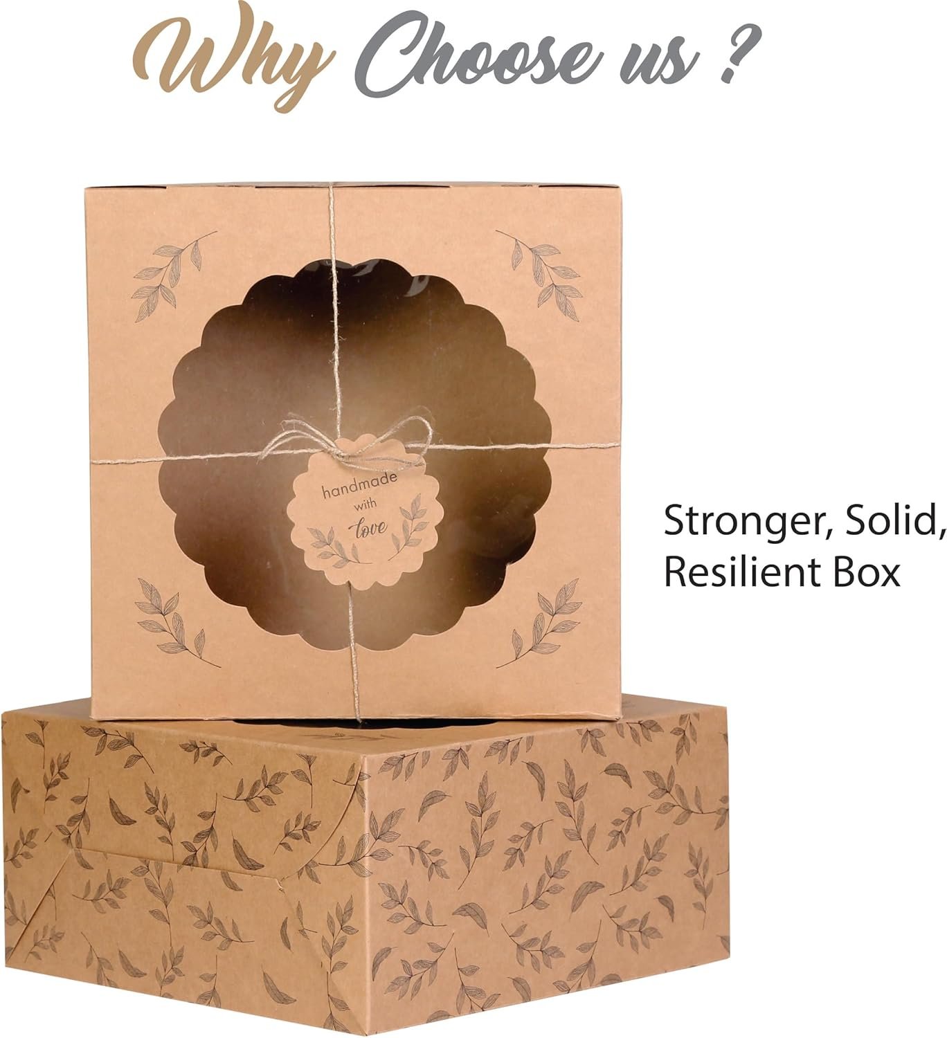 Wholesale Cake Boxes with Window 10 Pack Brown Bakery Packaging for Donuts Pies Cookies Cupcakes Chocolates Desserts 10x10x5 Inches Factory