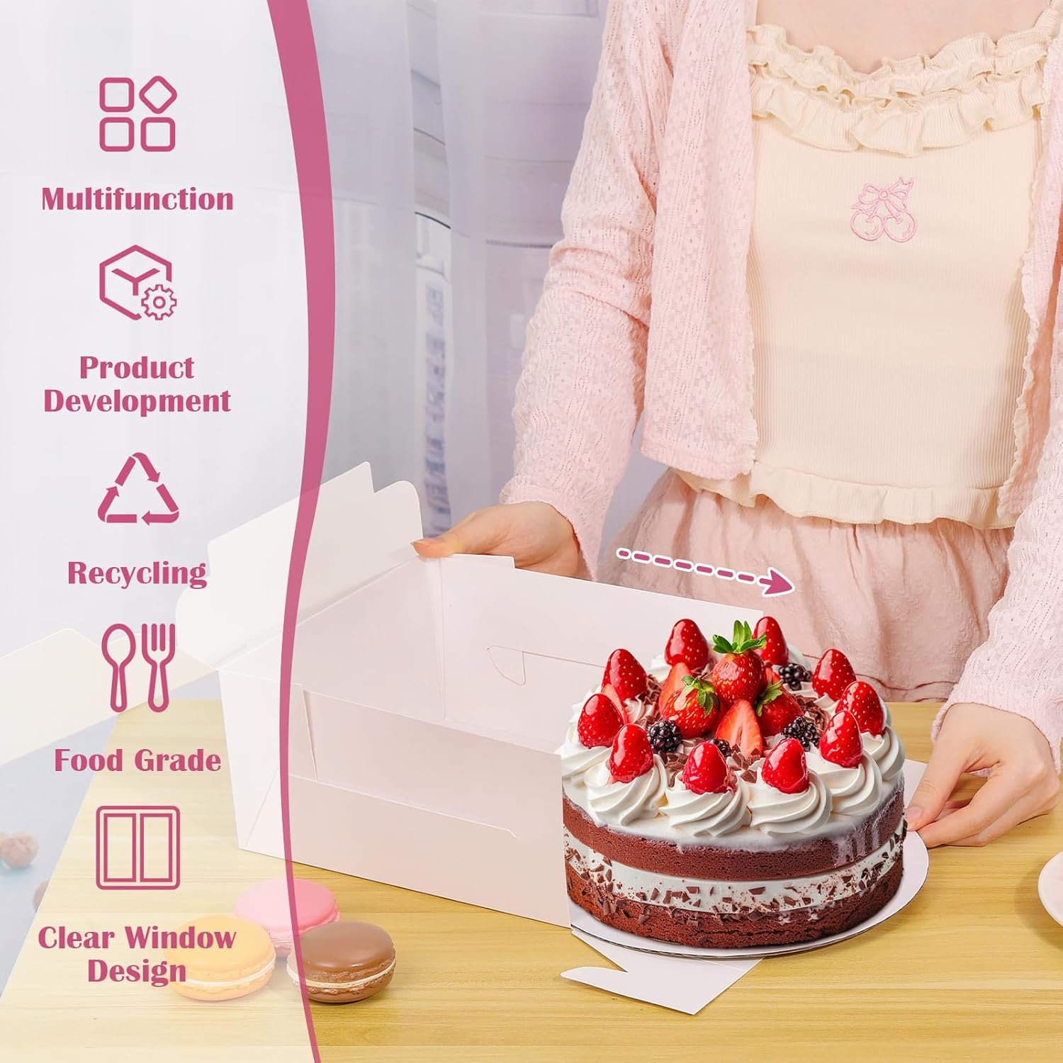 Wholesale 26pcs 8x8x4 Inch White Cake Bakery Boxes with Windows for Pastries Cupcakes Cookies Pies Muffins Donuts Factory Wholesale 26pcs 8x8x4 Inch White Cake Bakery Boxes with Windows for Pastries Cupcakes Cookies Pies Muffins Donuts Factory