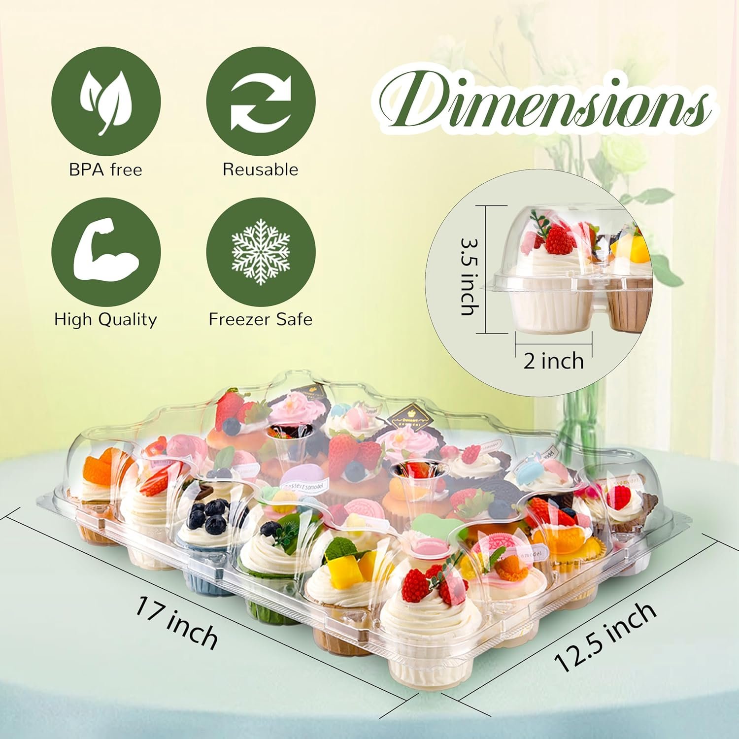 Wholesale 24-Count Stackable Plastic Cupcake Boxes 10-Pack with Detachable Tall Dome Lids 240 Liners for 240 Cupcakes BPA-Free Standard Size Factory