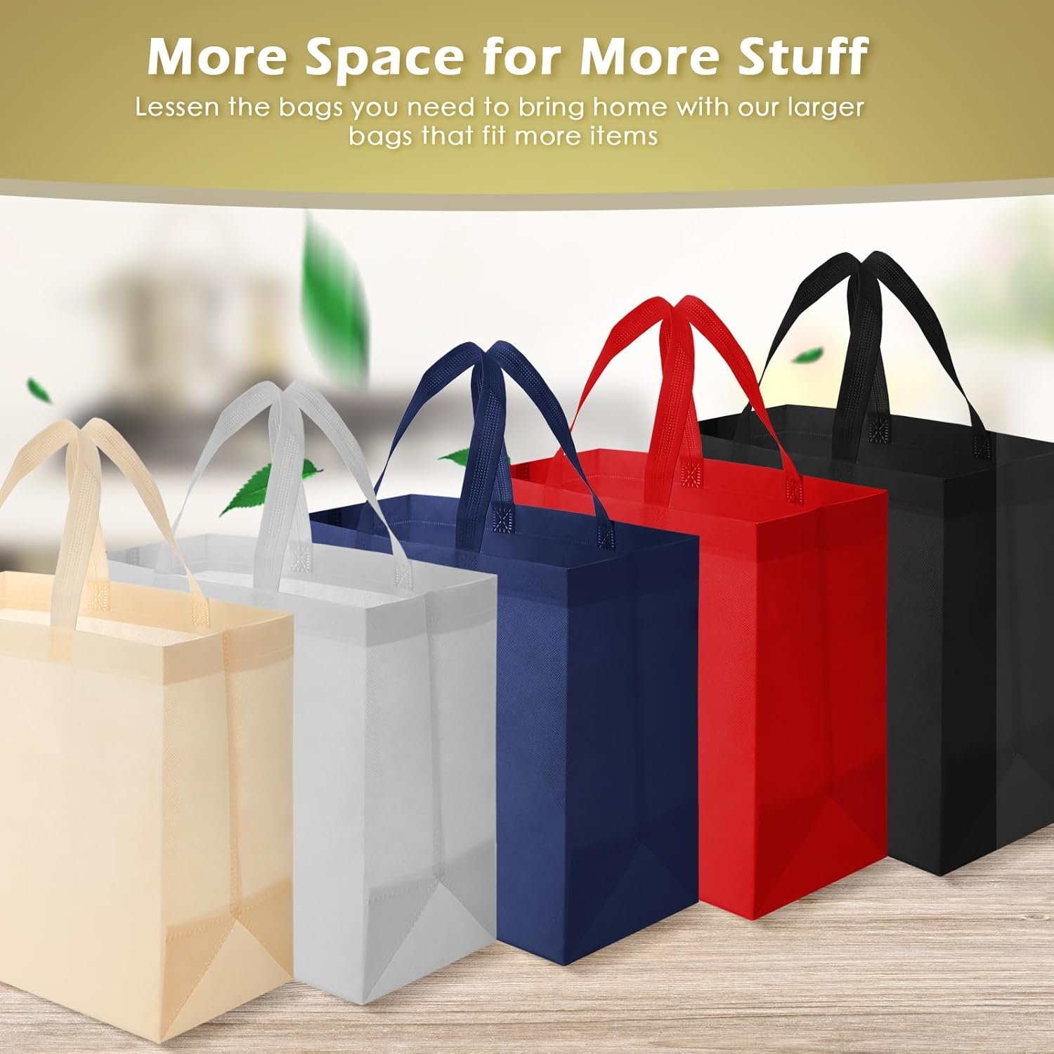 Wholesale 50 Pcs Reusable Non Woven Tote Bags Bulk Grocery Shopping Multicolor Handle 12.6 x 6.3 x 11.8 Inches Foldable Portable for Shops Events Retail Stores Factory Wholesale 50 Pcs Reusable Non Woven Tote Bags Bulk Grocery Shopping Multicolor Handle 12.6 x 6.3 x 11.8 Inches Foldable Portable for Shops Events Retail Stores Factory