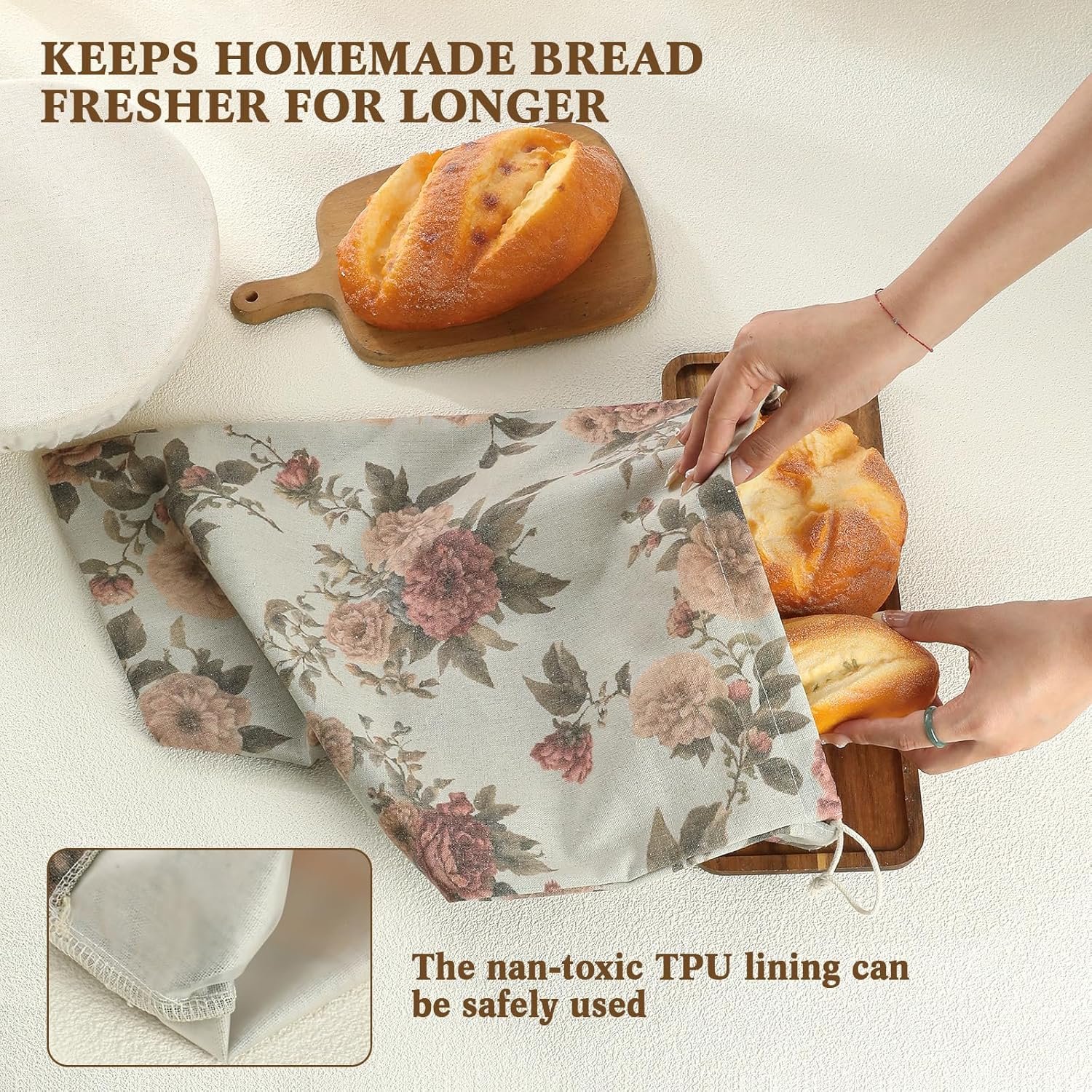 OEM 3-Pack Extra Large Reusable Linen Bread Bags Eco-Friendly Storage Proofing Covers Ideal Gift for Bakers Homemakers Sustainable Kitchens Factory