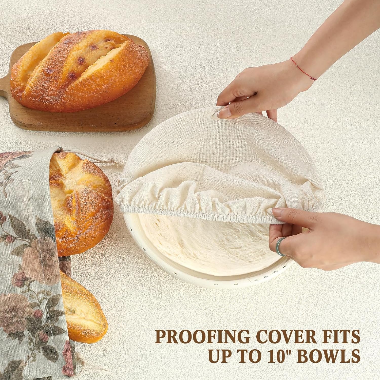 OEM 3-Pack Extra Large Reusable Linen Bread Bags Eco-Friendly Storage Proofing Covers Ideal Gift for Bakers Homemakers Sustainable Kitchens Factory