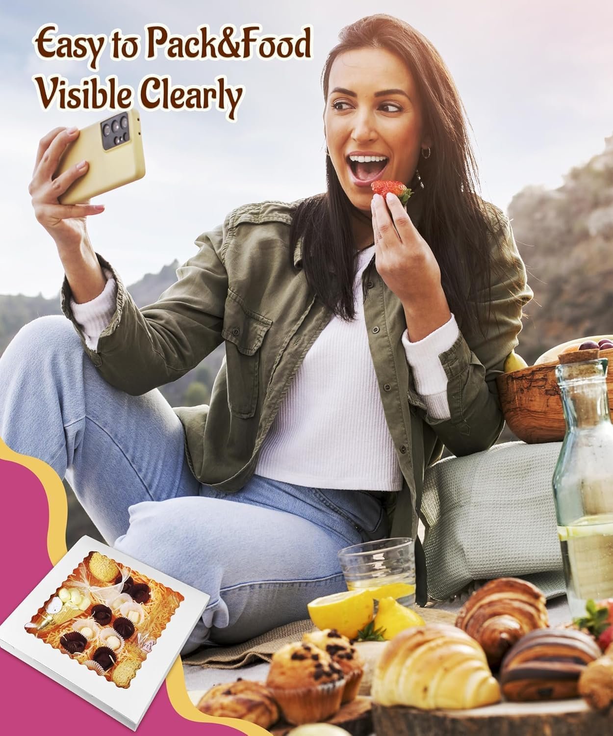 Wholesale 15-Pack 10x10x2.5-Inch Window Bakery Boxes Auto-Popup White Pastry Containers for Cakes Pies Donuts Muffins Food-Safe Disposable Dessert Packaging for Home Baking Parties Small Business Factory