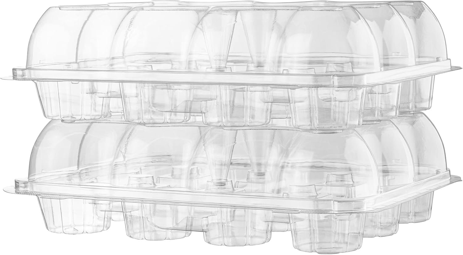 Wholesale 5-Pack Disposable Plastic Cupcake Containers | 12-Compartment High Dome Boxes for Dozen Cupcakes | Durable Muffin Trays Carrier Factory