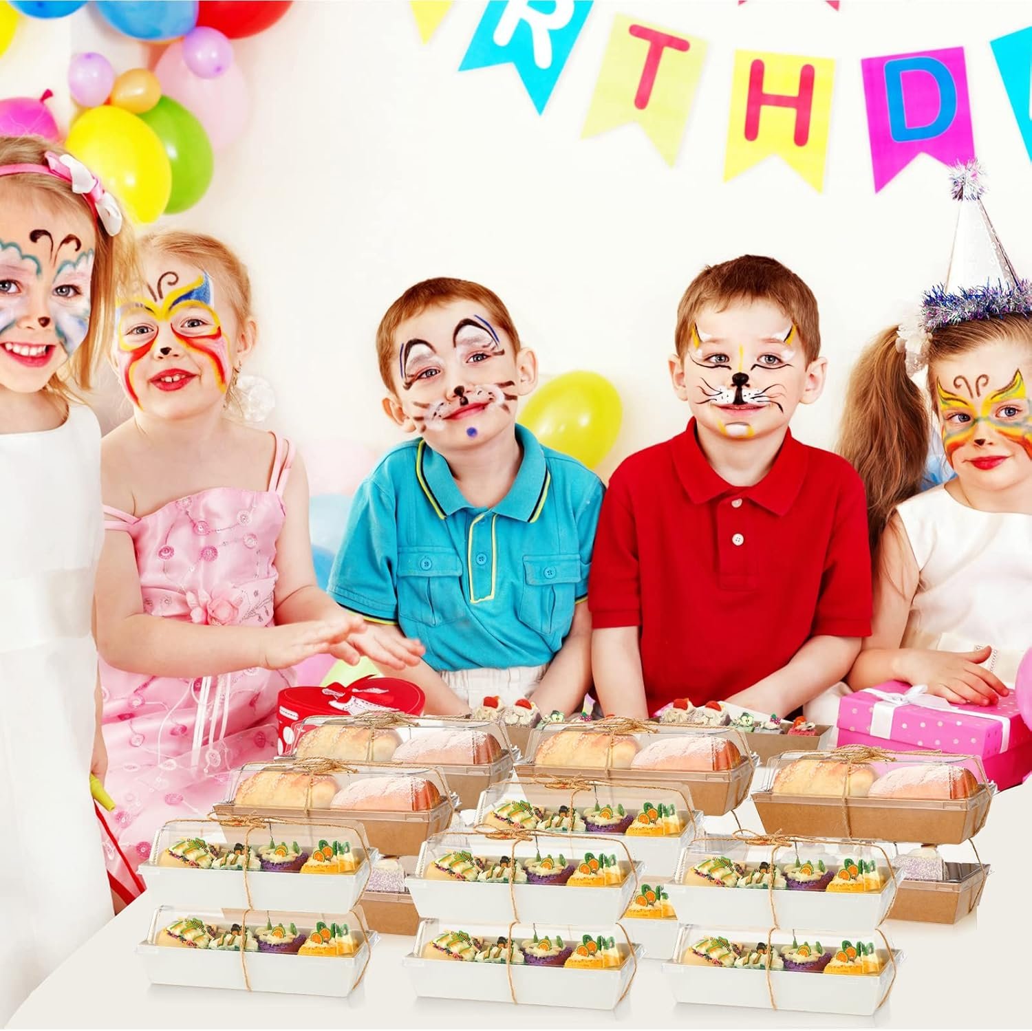 Wholesale 100 Pack Disposable Paper Rectangle Boxes with Clear Lids for Charcuterie Sandwiches Cookies Desserts Mini Cakes Bakery Packaging (Brown White) Factory