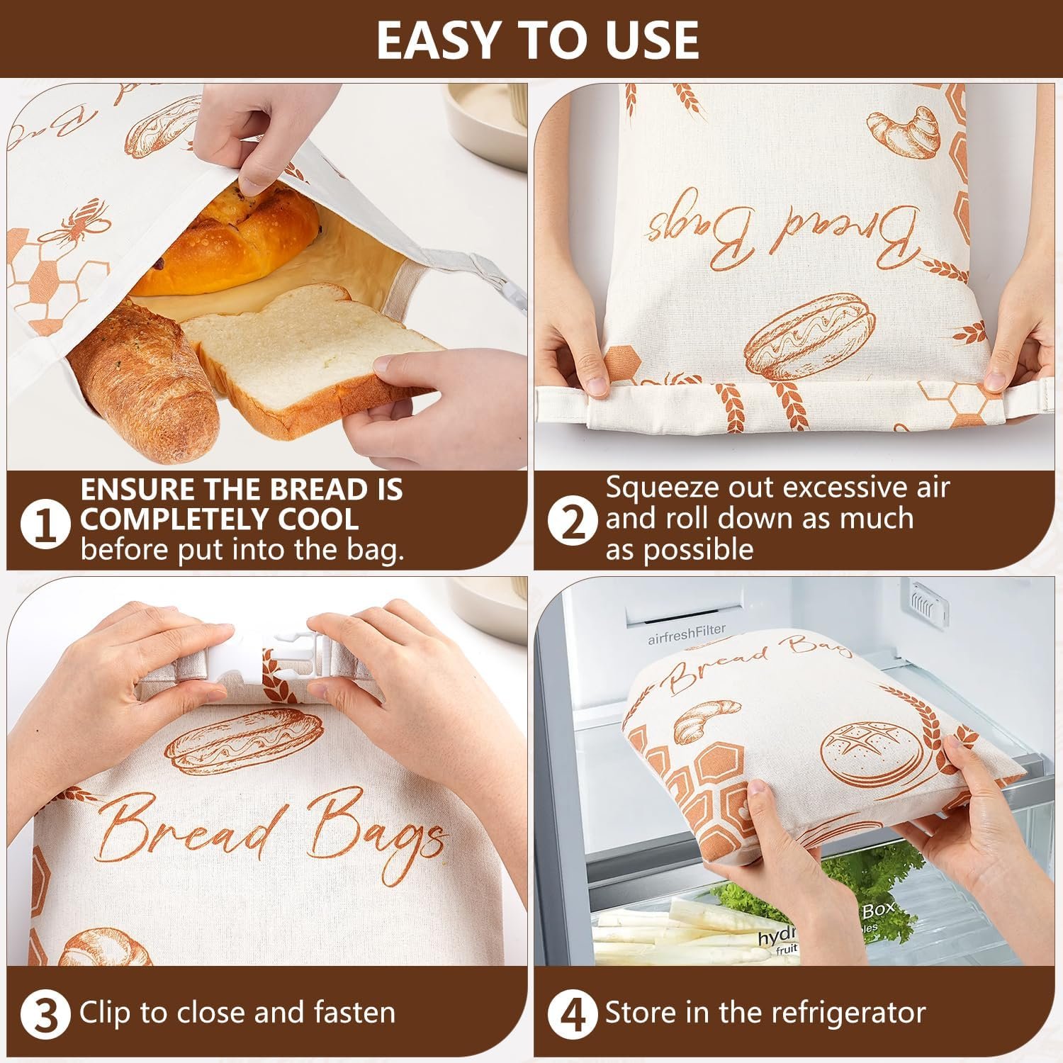 OEM Beeswax Sourdough Bread Bags 2 Pack XL Reusable Homemade Storage Keeps Freshness Factory