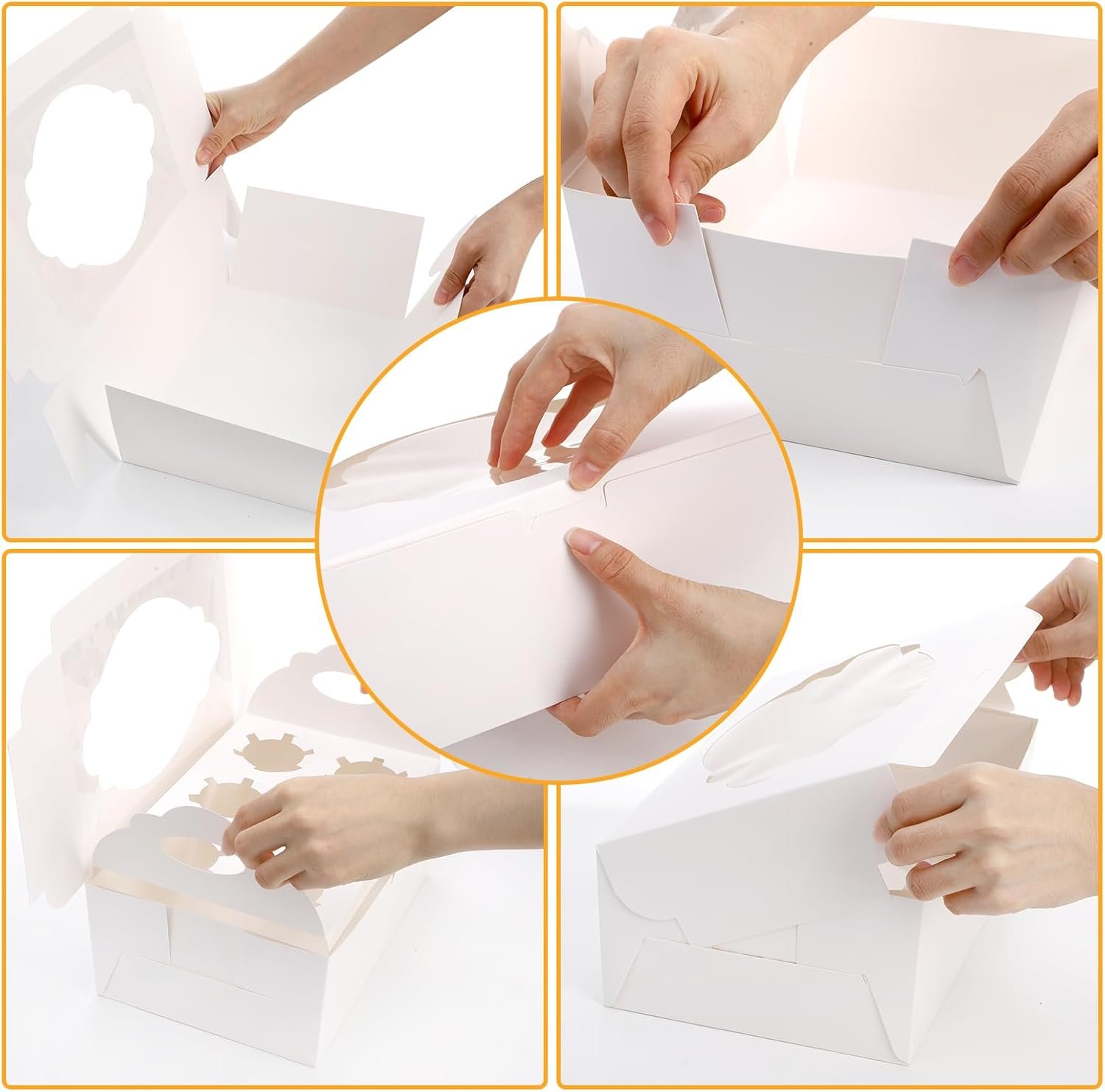 Wholesale 30 Pack 6-Count Cupcake Boxes 10.2x6.9x4 Inch Pre-Folded White Bakery Containers with Window Insert Food Grade Disposable for Cakes Muffins Cookies Pastries Factory