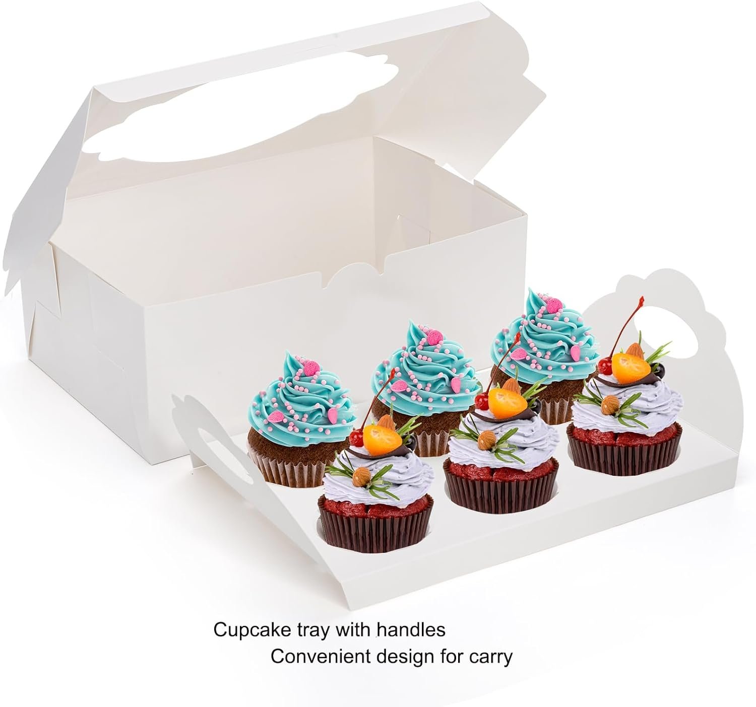 Wholesale 30 Pack 6-Count Cupcake Boxes 10.2x6.9x4 Inch Pre-Folded White Bakery Containers with Window Insert Food Grade Disposable for Cakes Muffins Cookies Pastries Factory