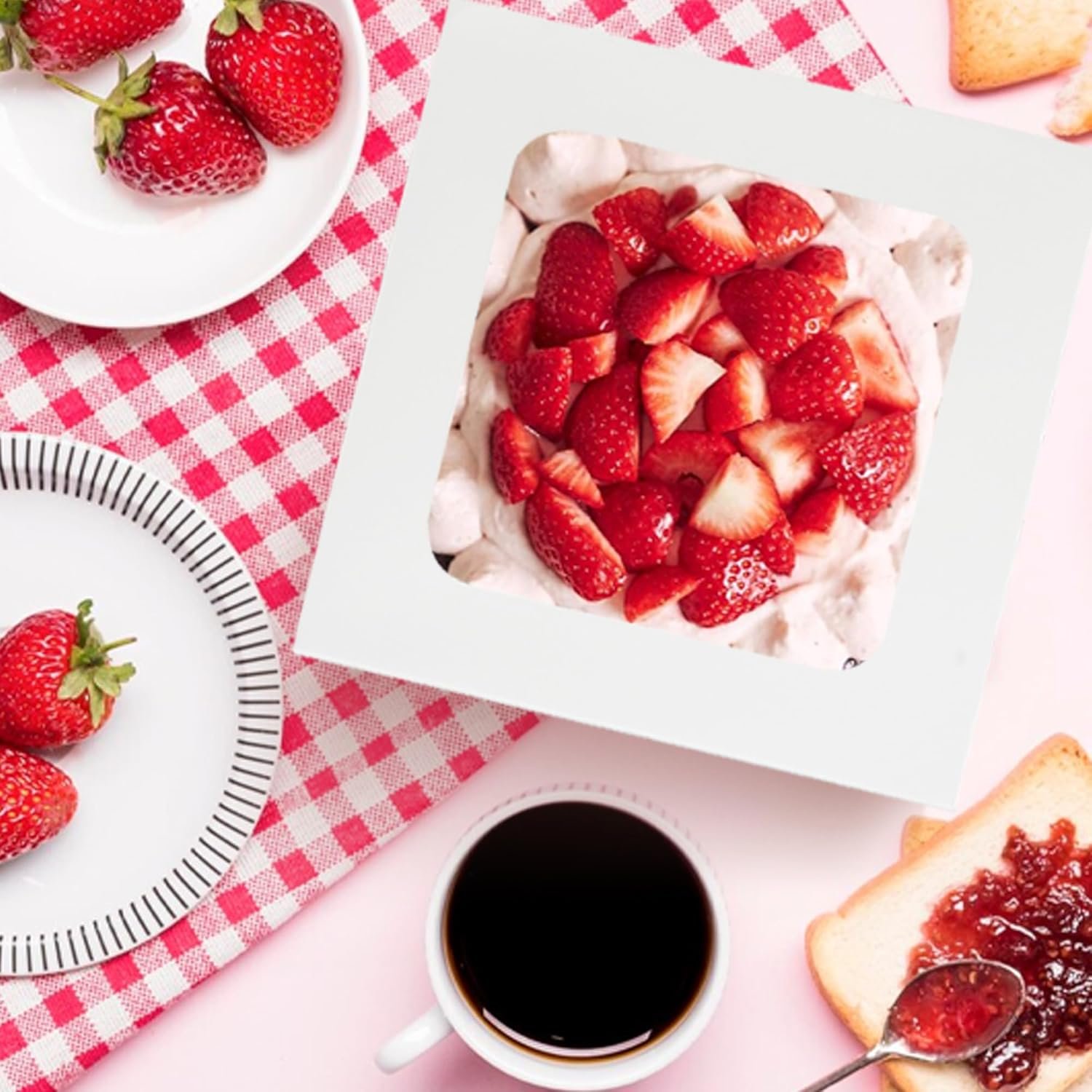 Wholesale 30-Pack 10x10x5-Inch White Square Bakery Boxes with Window and 10-Inch Round Cake Boards for Cakes Cookies Pies Cupcakes Pastries Factory