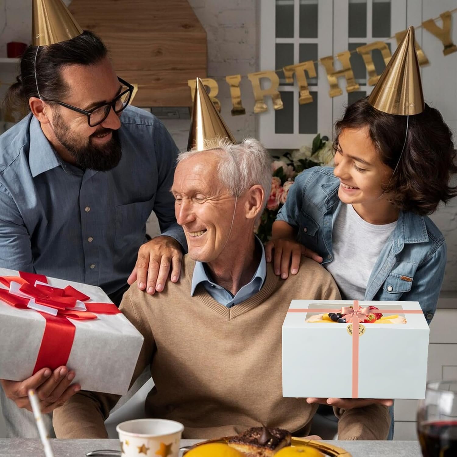 Wholesale 30-Pack 10x10x5-Inch White Square Bakery Boxes with Window and 10-Inch Round Cake Boards for Cakes Cookies Pies Cupcakes Pastries Factory