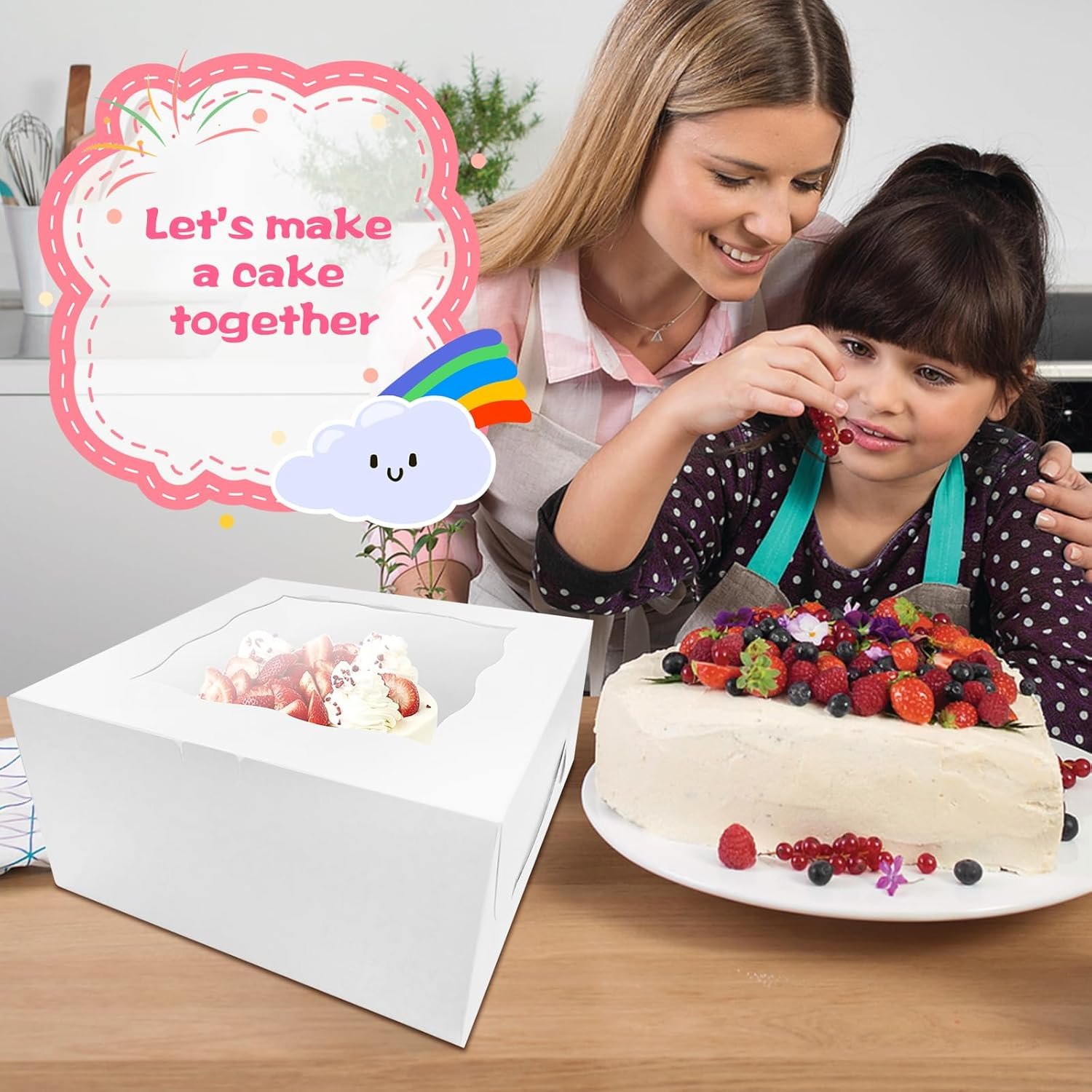 Wholesale 10-Pack 5-in-1 Bento Cake Cupcake Boxes Transparent Windows for 5 Cupcakes 1 Small Cake Baking Supplies Birthdays Weddings Holidays Parties Factory