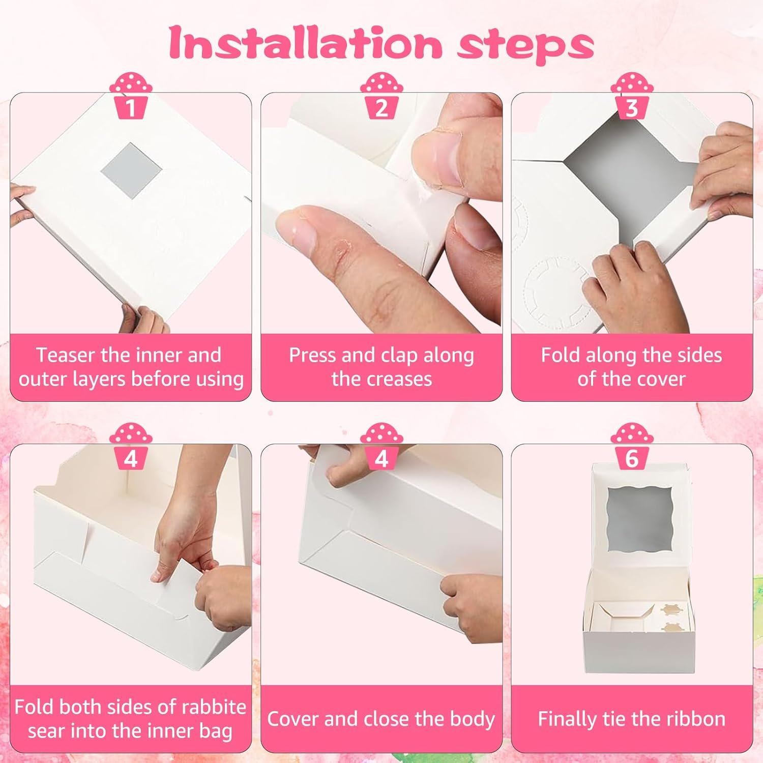 Wholesale 10-Pack 5-in-1 Bento Cake Cupcake Boxes Transparent Windows for 5 Cupcakes 1 Small Cake Baking Supplies Birthdays Weddings Holidays Parties Factory