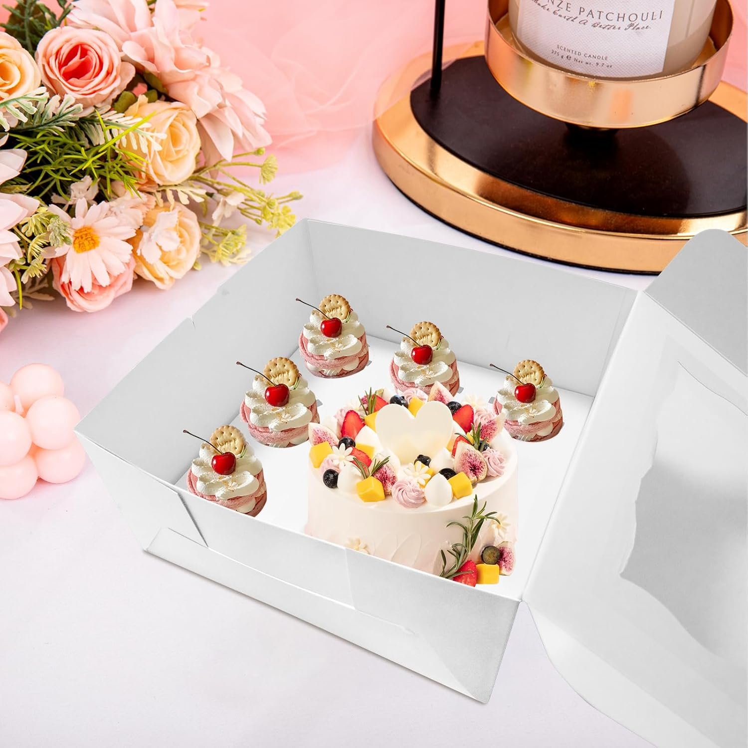 Wholesale 10-Pack 5-in-1 Bento Cake Cupcake Boxes Transparent Windows for 5 Cupcakes 1 Small Cake Baking Supplies Birthdays Weddings Holidays Parties Factory