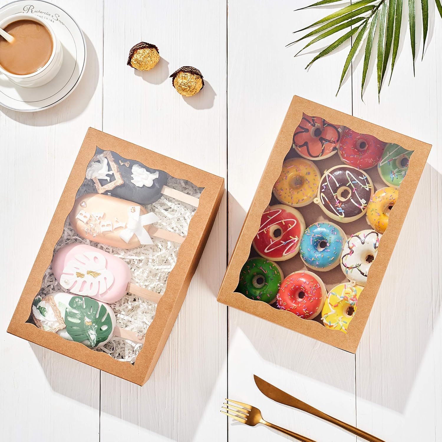 Wholesale 4-Pack 10x7x2.5 Inch Premium Cookie Strawberry Boxes with Clear Window Kraft Paper Factory