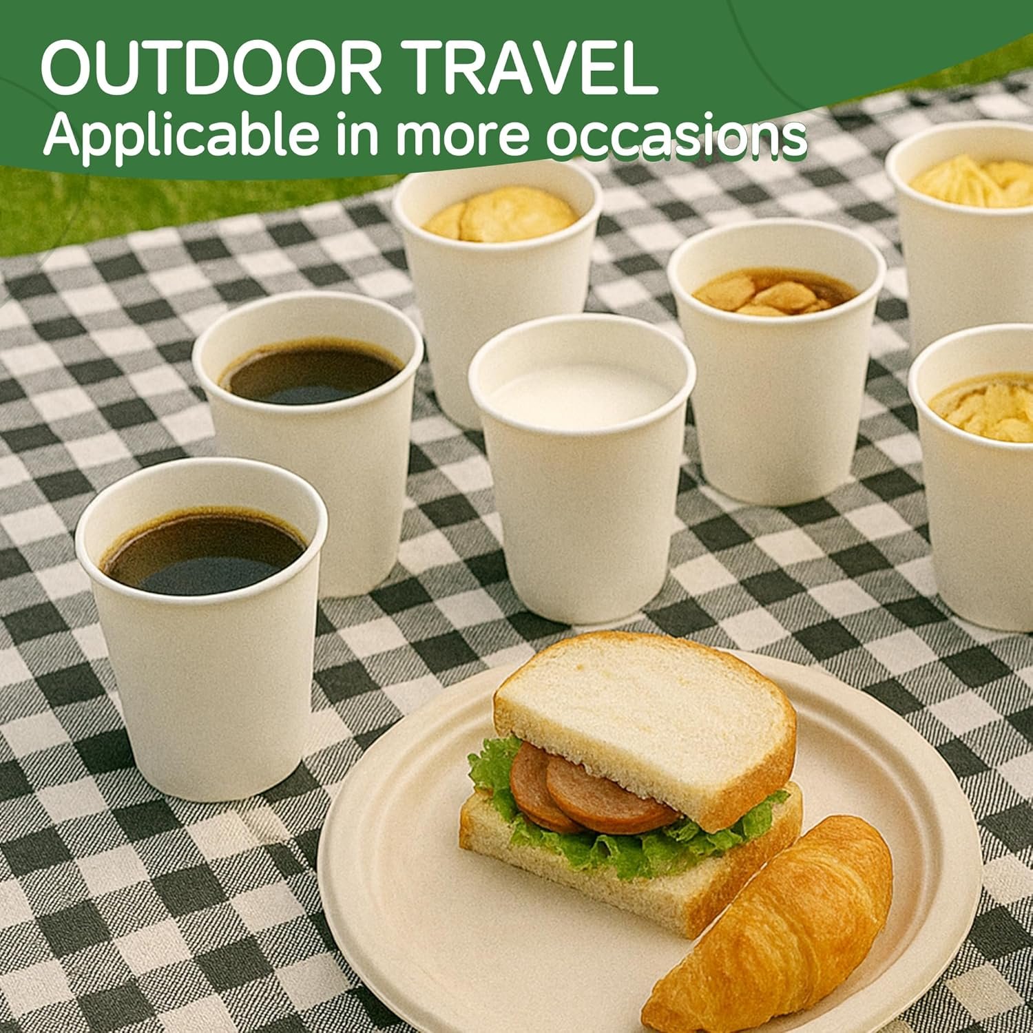 Wholesale 12 oz Paper Coffee Cups 300 Pack Disposable Hot Beverage White Drinking Cups for Party Picnic Travel Events Factory