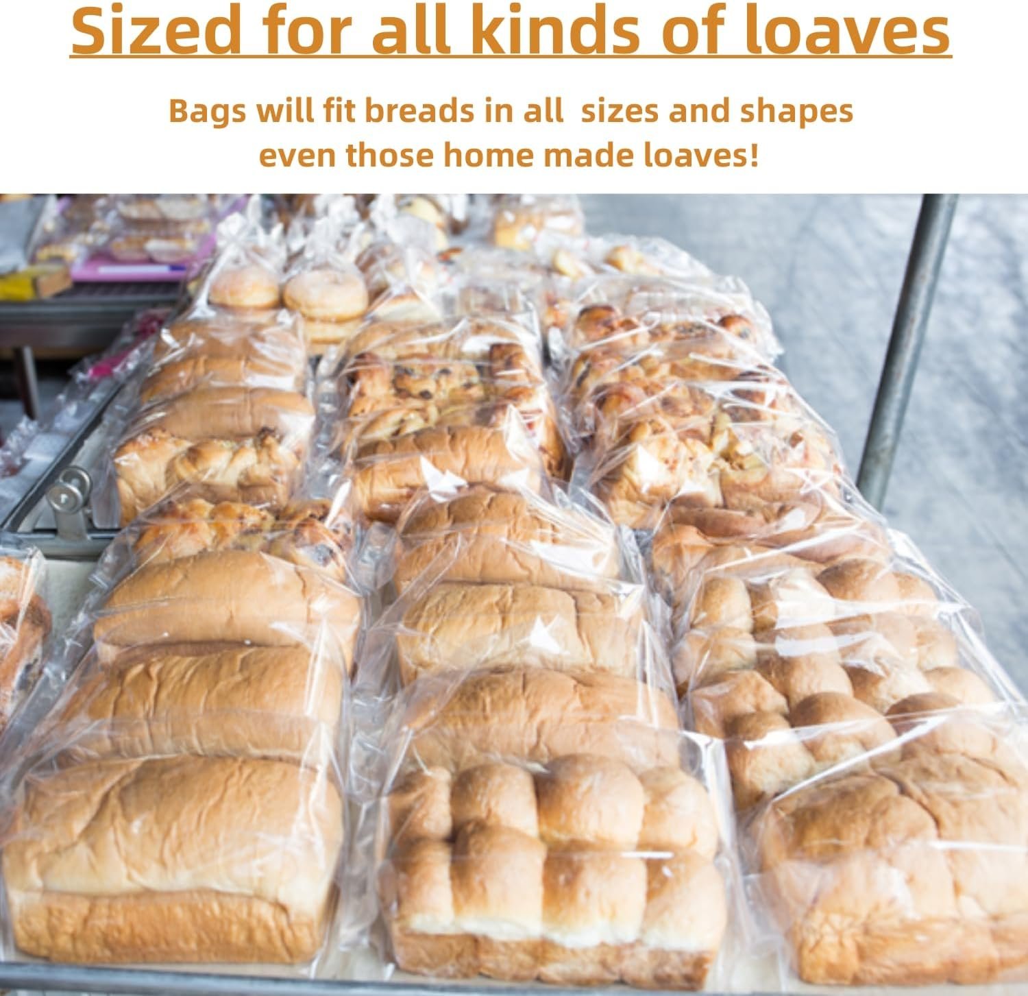 Wholesale Large Bread Bags with Ties 8x4x18 Inches 50 Pack Clear Reusable Plastic Bakery Loaves for Homemade Packing Factory